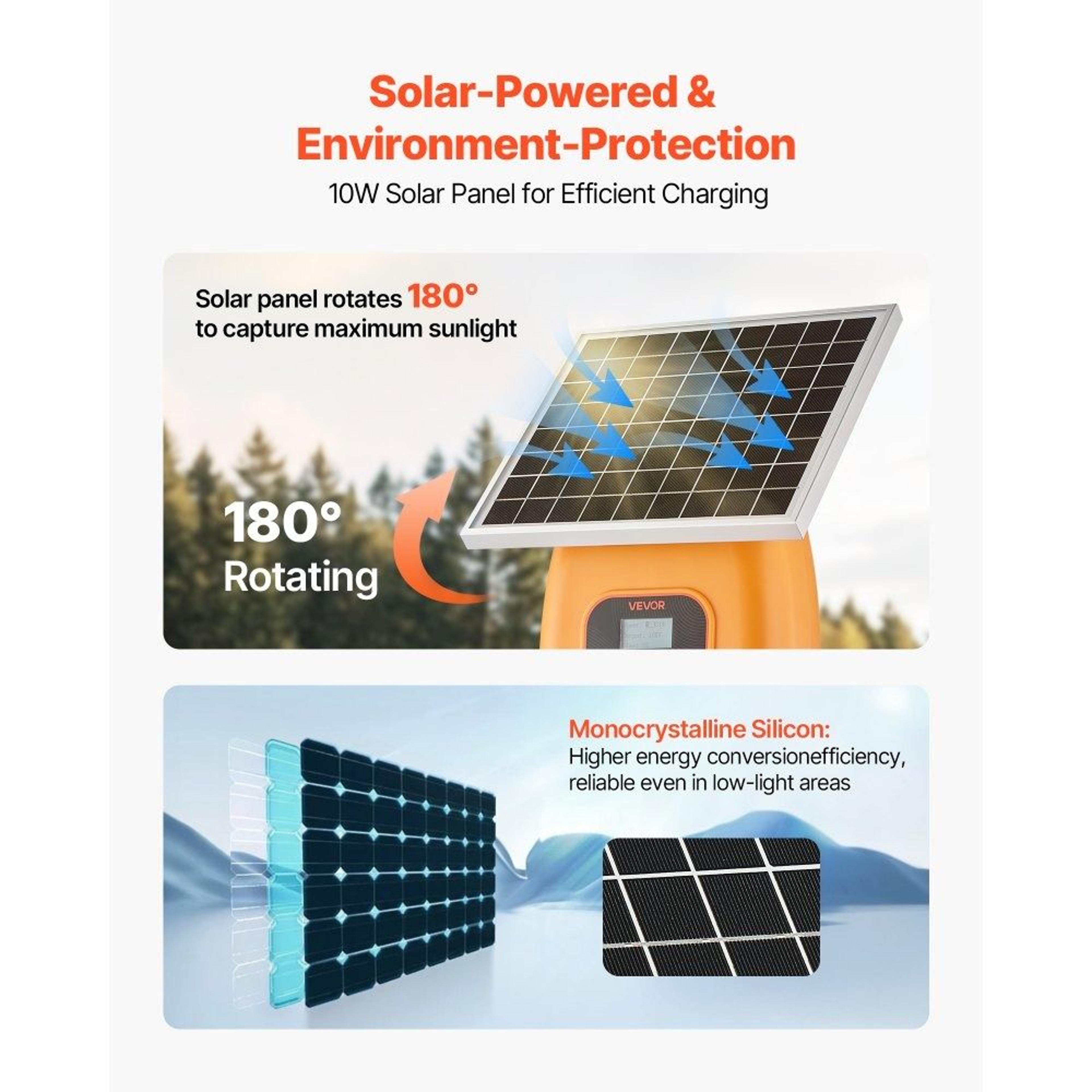 Solar Fence Charger 8kV Electric Fence Energizer For Livestock 3
