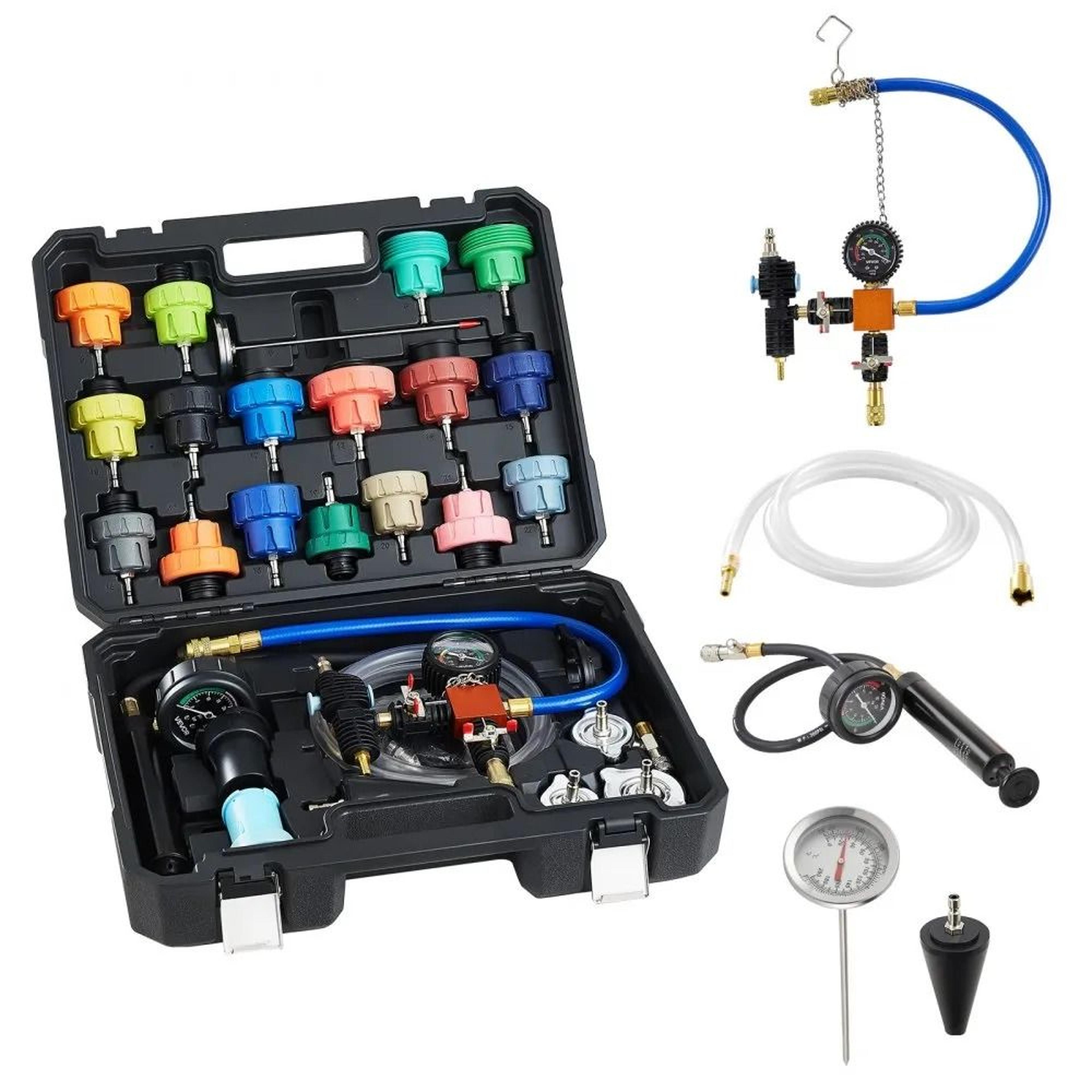 47pc coolant pressure tester kit with radiator vacuum refill tool