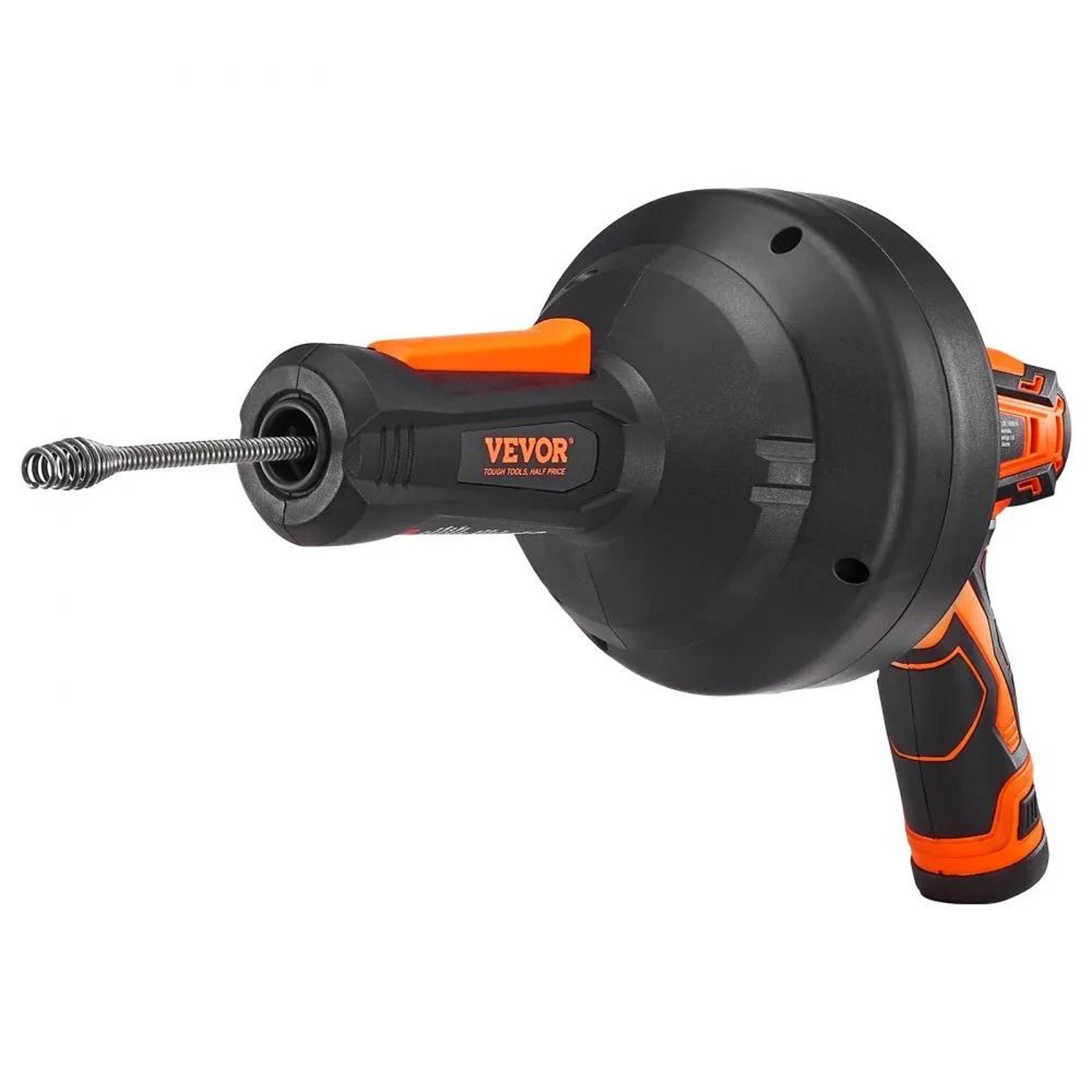 12V Electric Drain Auger 25FT Cordless Plumbing Snake With Auto Feed 9