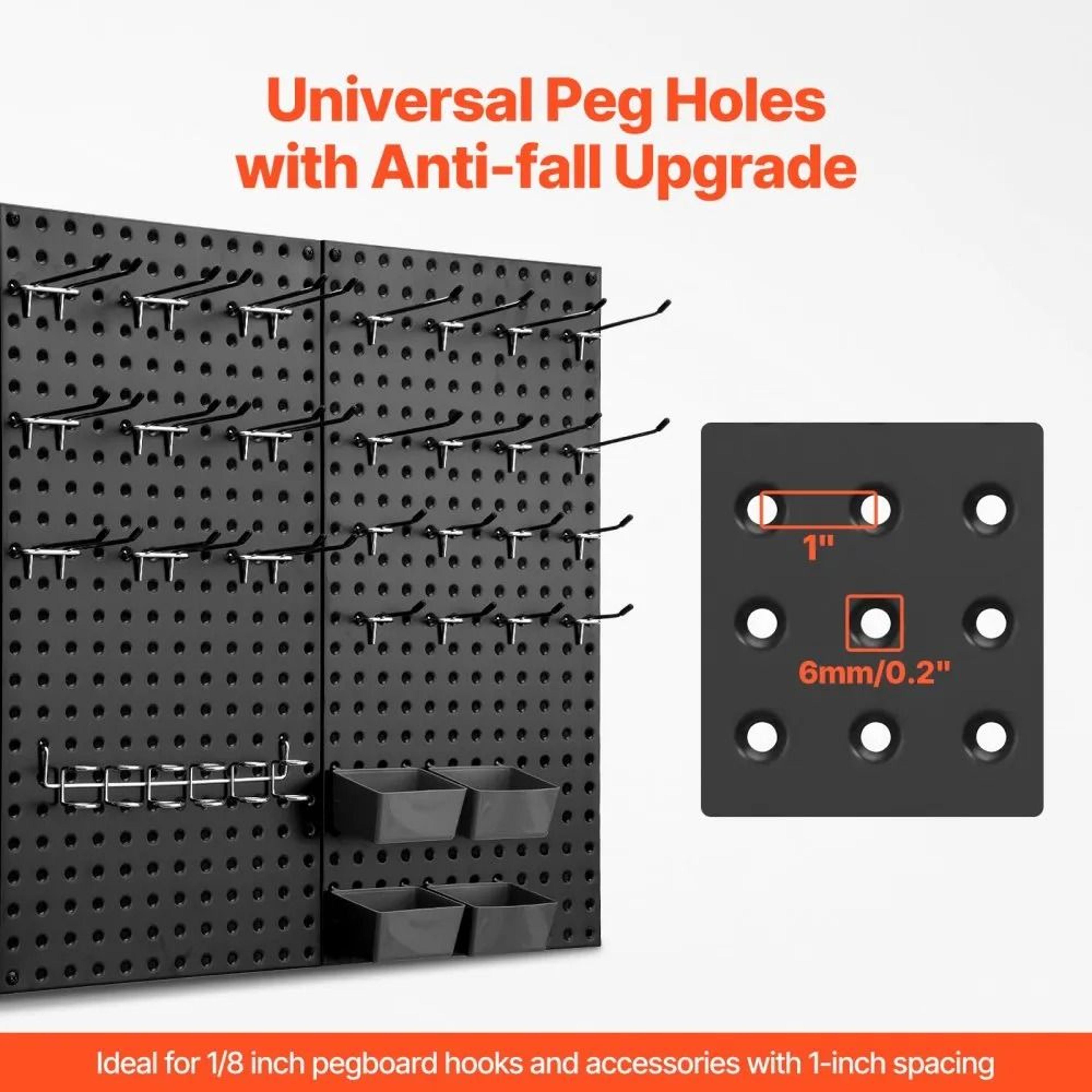 Metal Pegboard Panels Heavy Duty Garage Wall Organizer 2