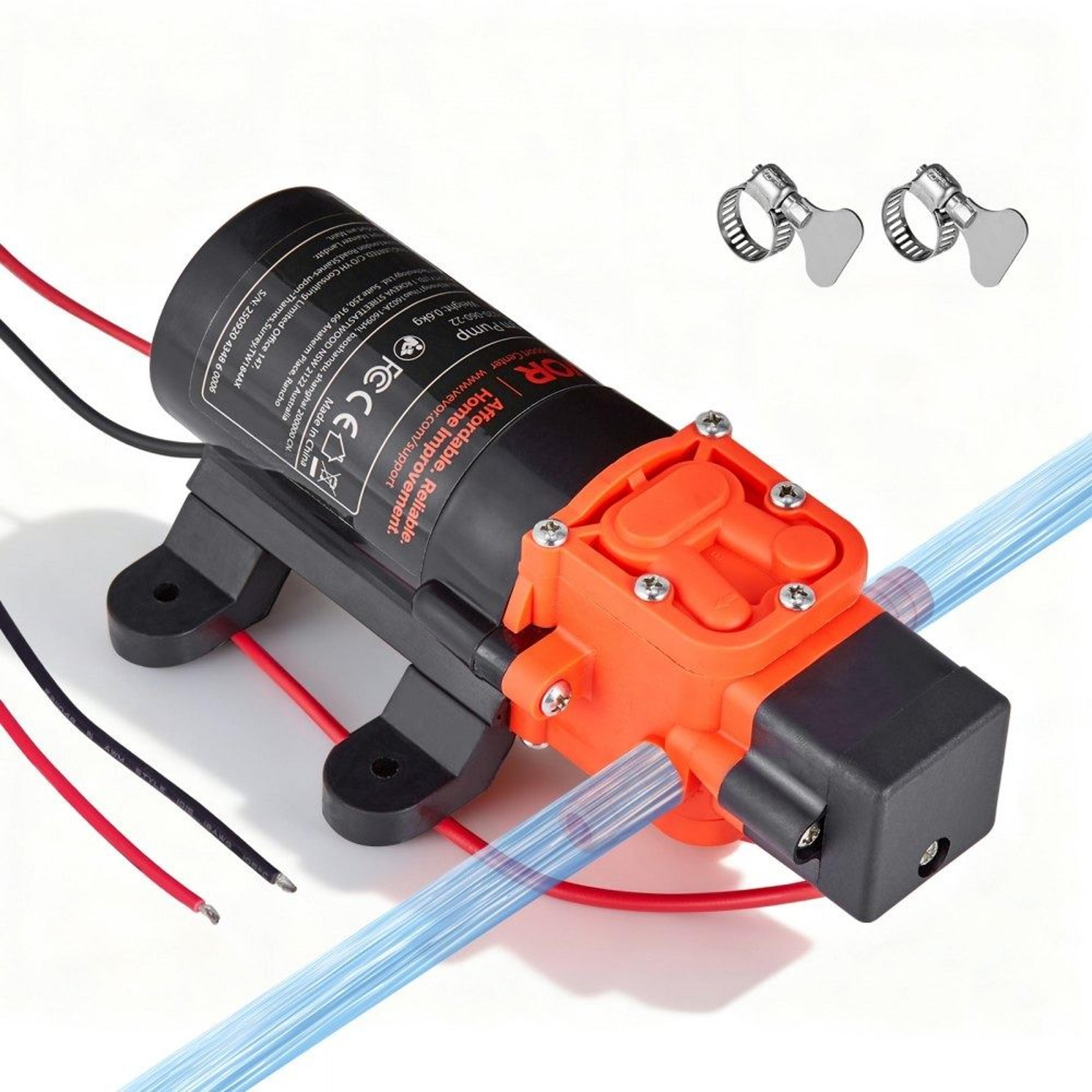 12v water pressure pump 1.2 gpm self priming diaphragm pump for rv garden marine
