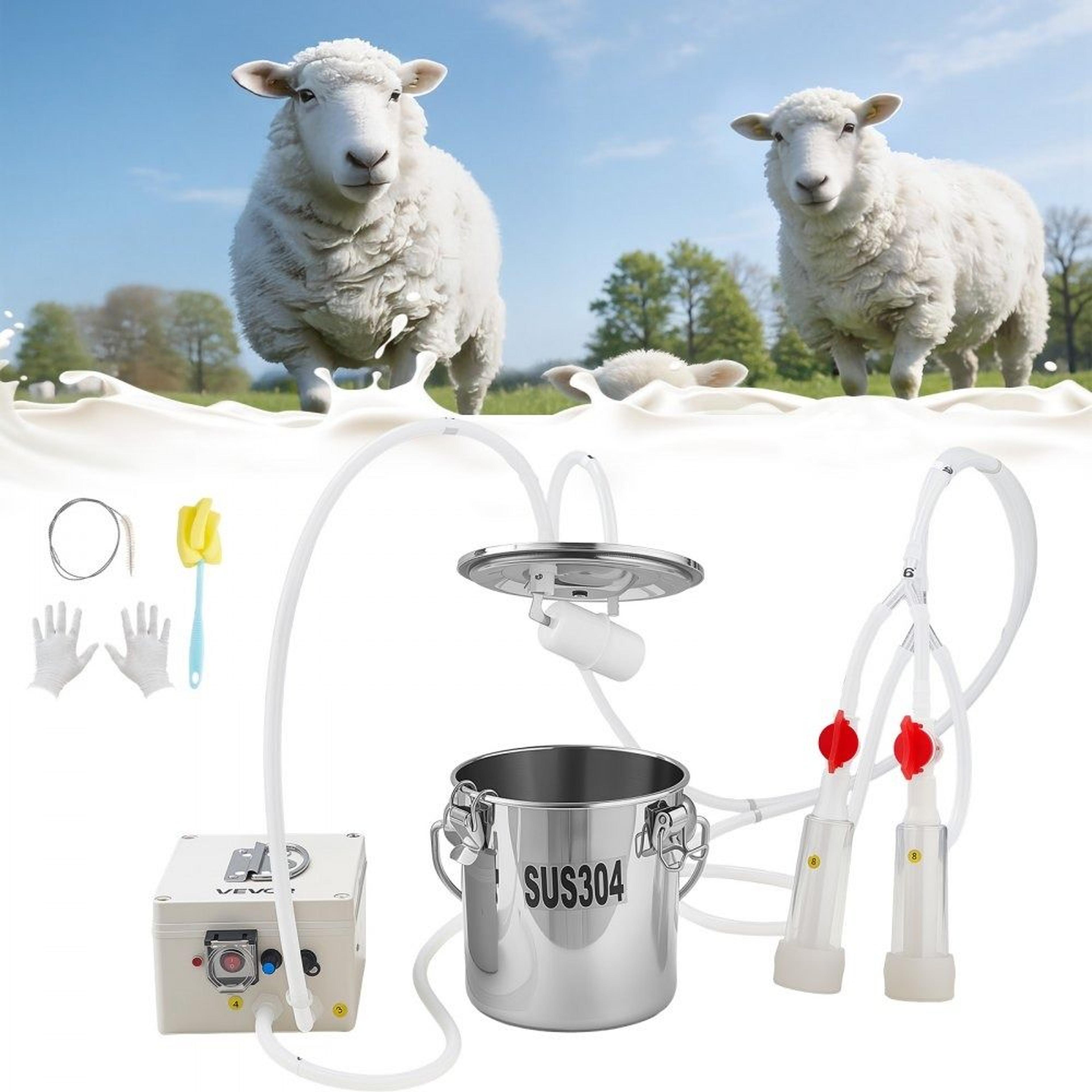 goat milking machine 3l stainless steel portable electric milker with rechargeable battery