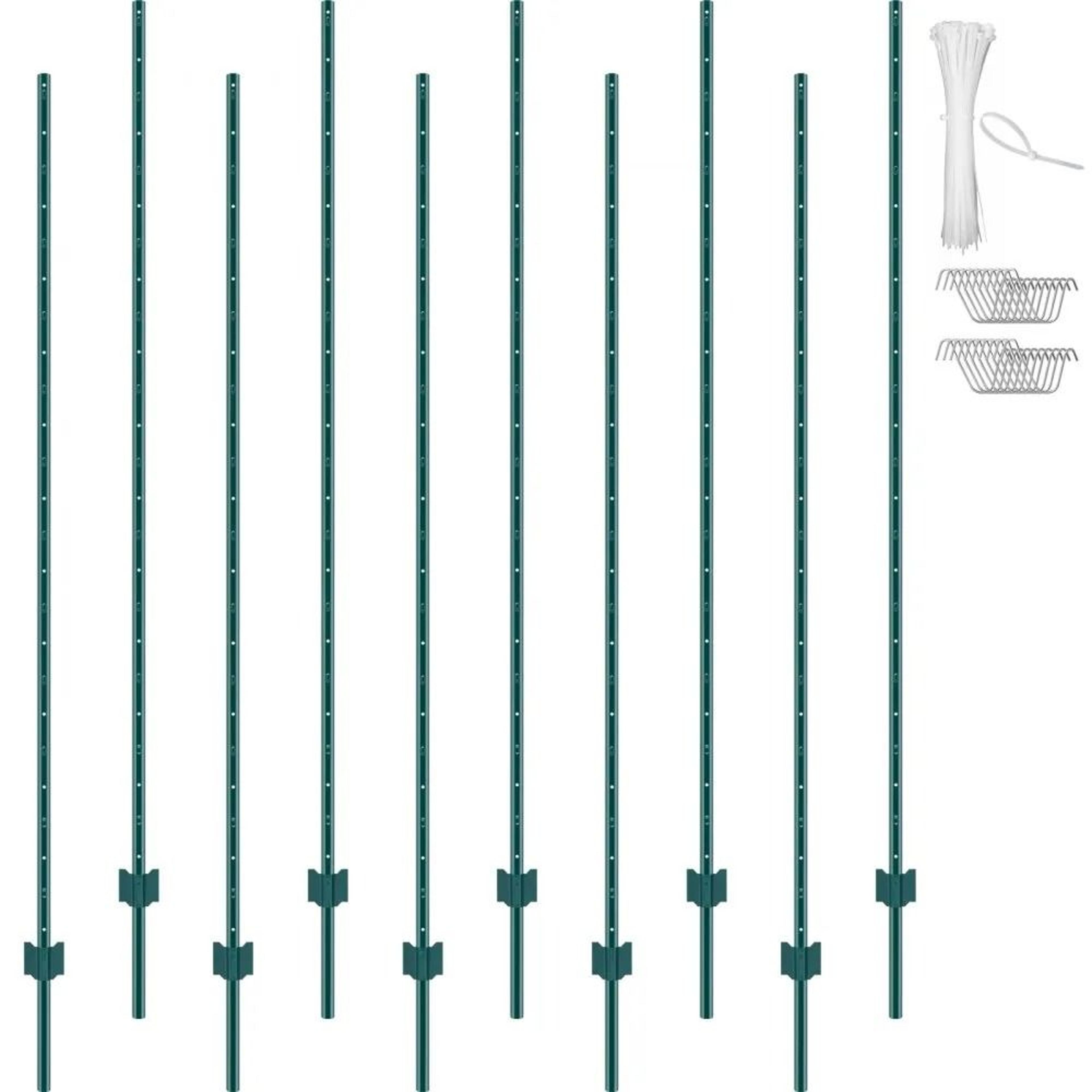 7 feet heavy duty metal fence posts 10 pack u channel steel stakes for garden farm fencing