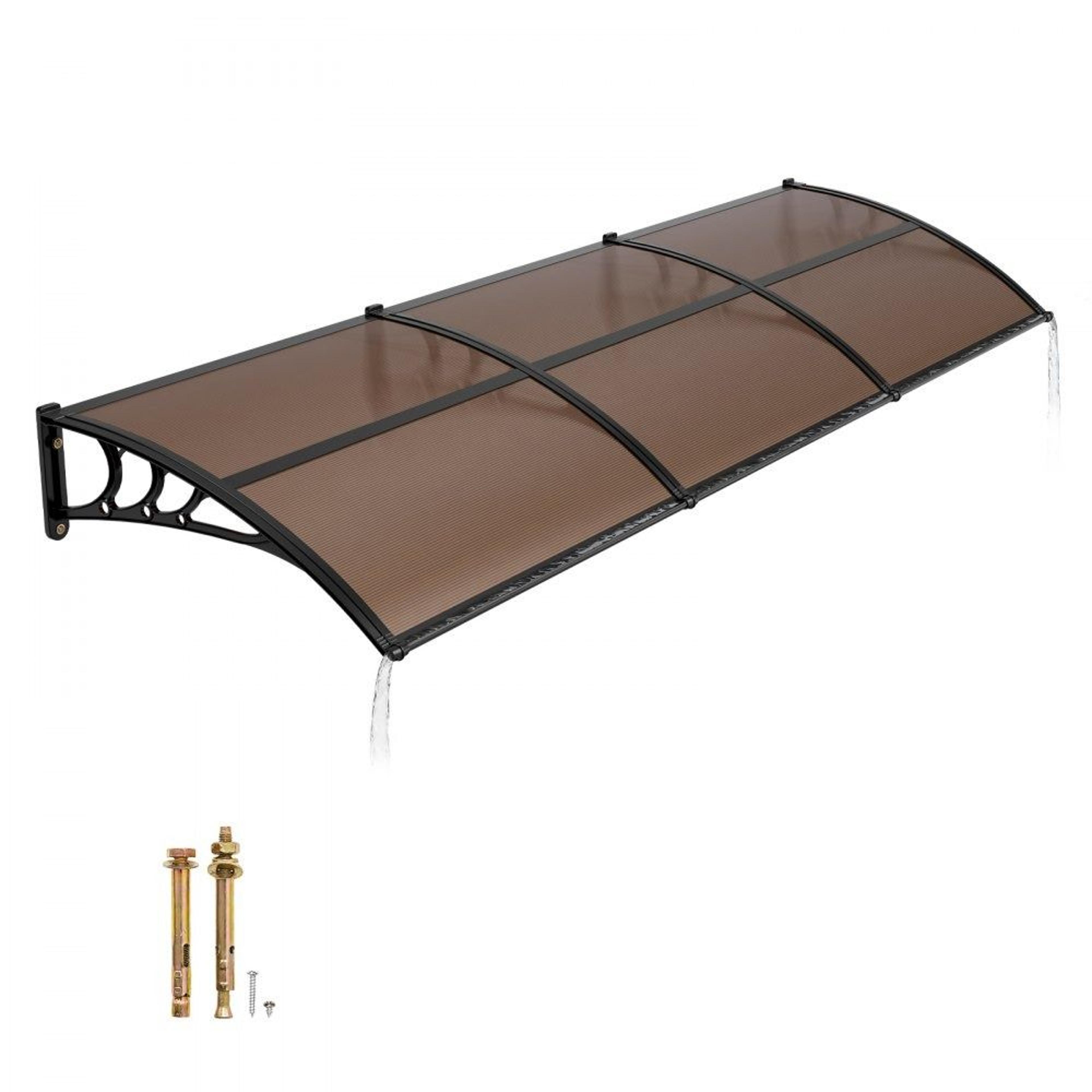 38 x 117 inch polycarbonate door awning exterior entrance canopy for rain sun snow protection