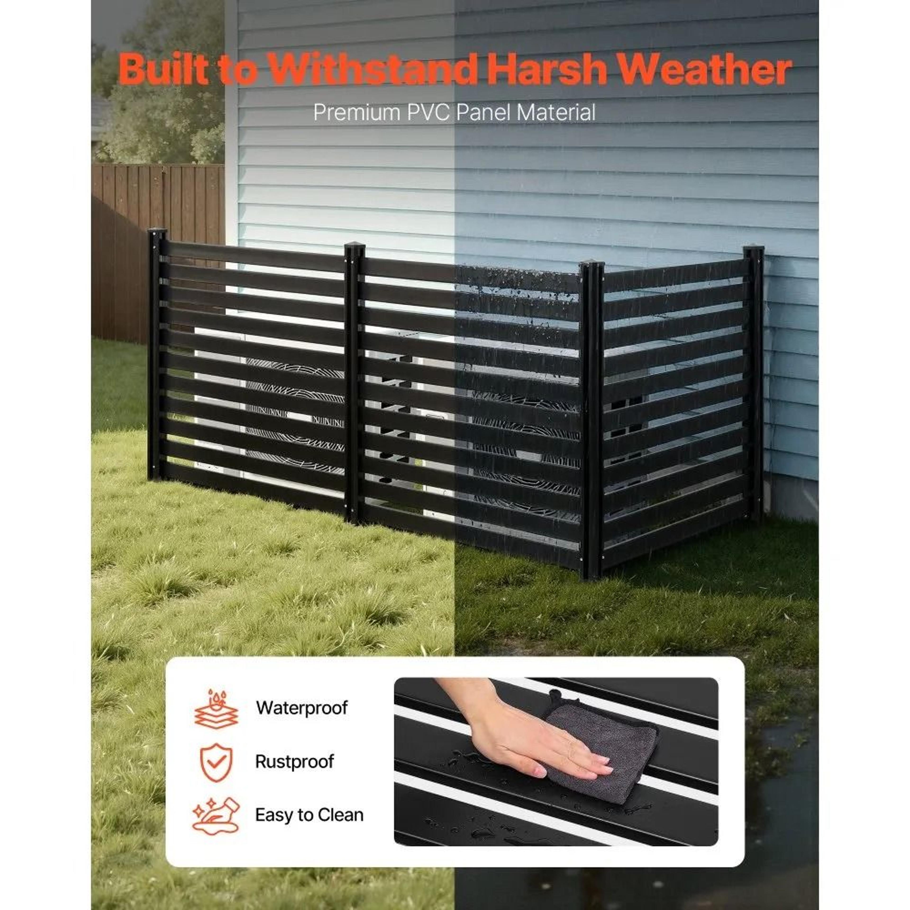 Outdoor Privacy Screen Fence Panels 50 X 48 In Vinyl Enclosure For AC Units Trash Bins And Pool Equ 1