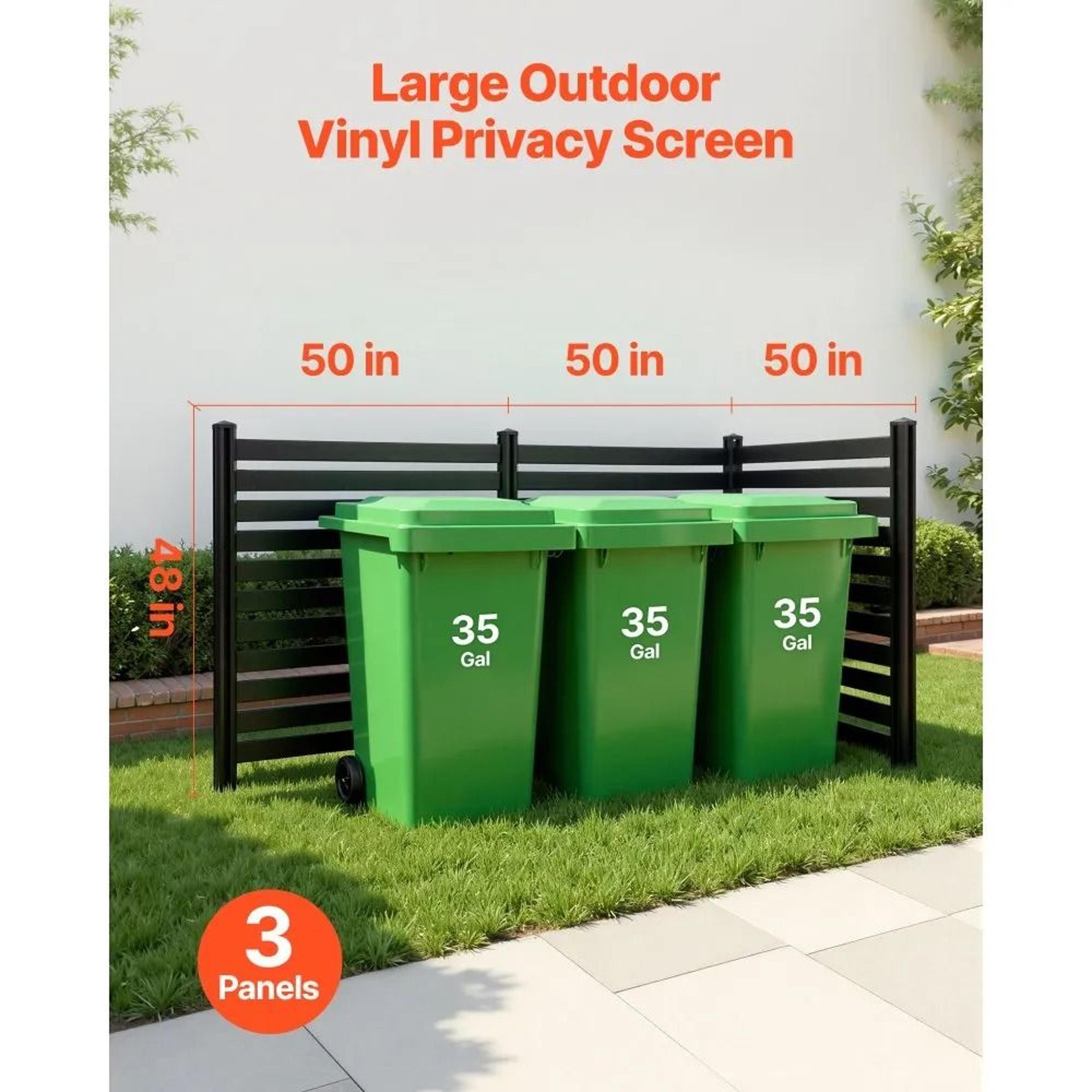 Outdoor Privacy Screen Fence Panels 50 X 48 In Vinyl Enclosure For AC Units Trash Bins And Pool Equ 3