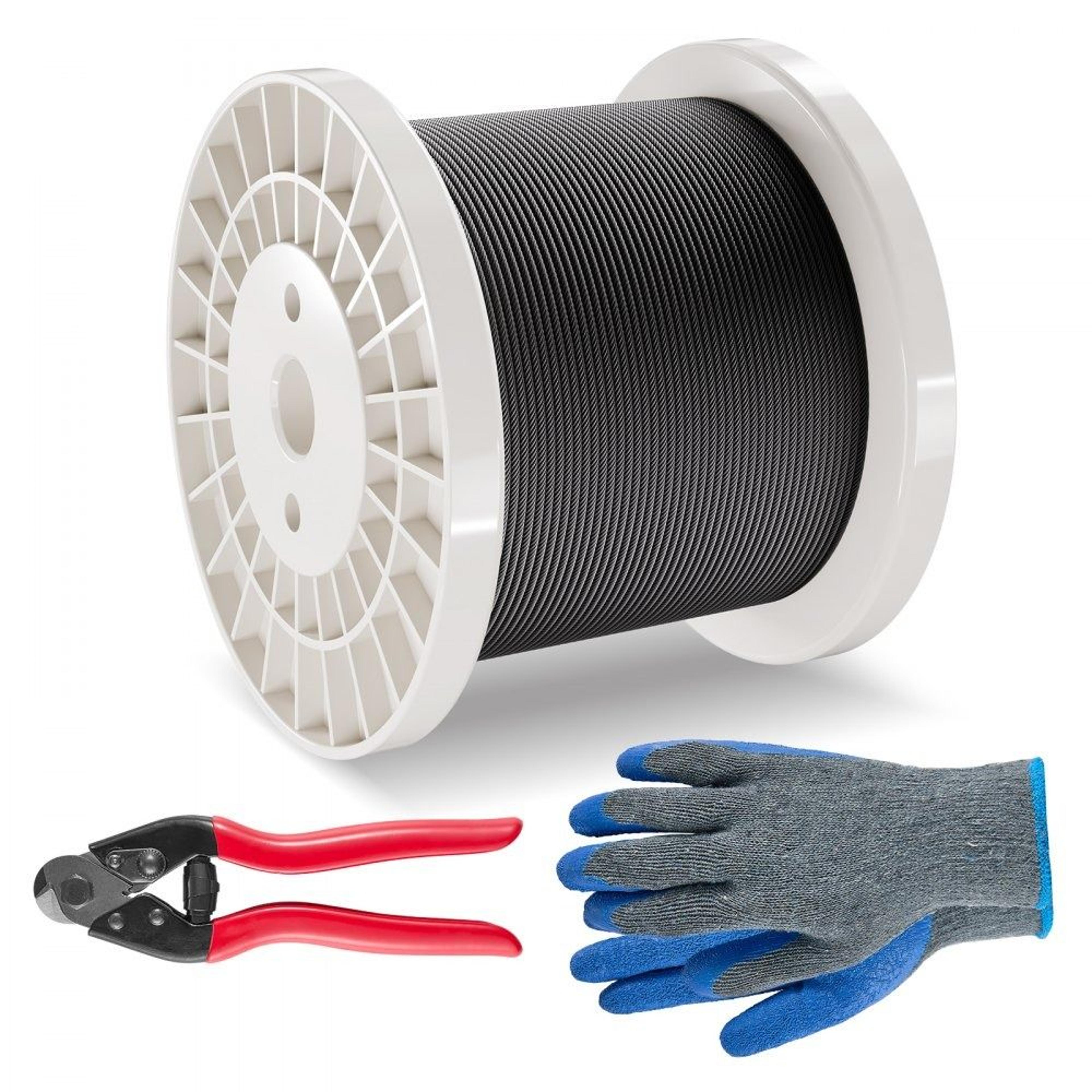 316 stainless steel cable 1/8 inch 500ft wire rope kit with cutter for deck railing and fence