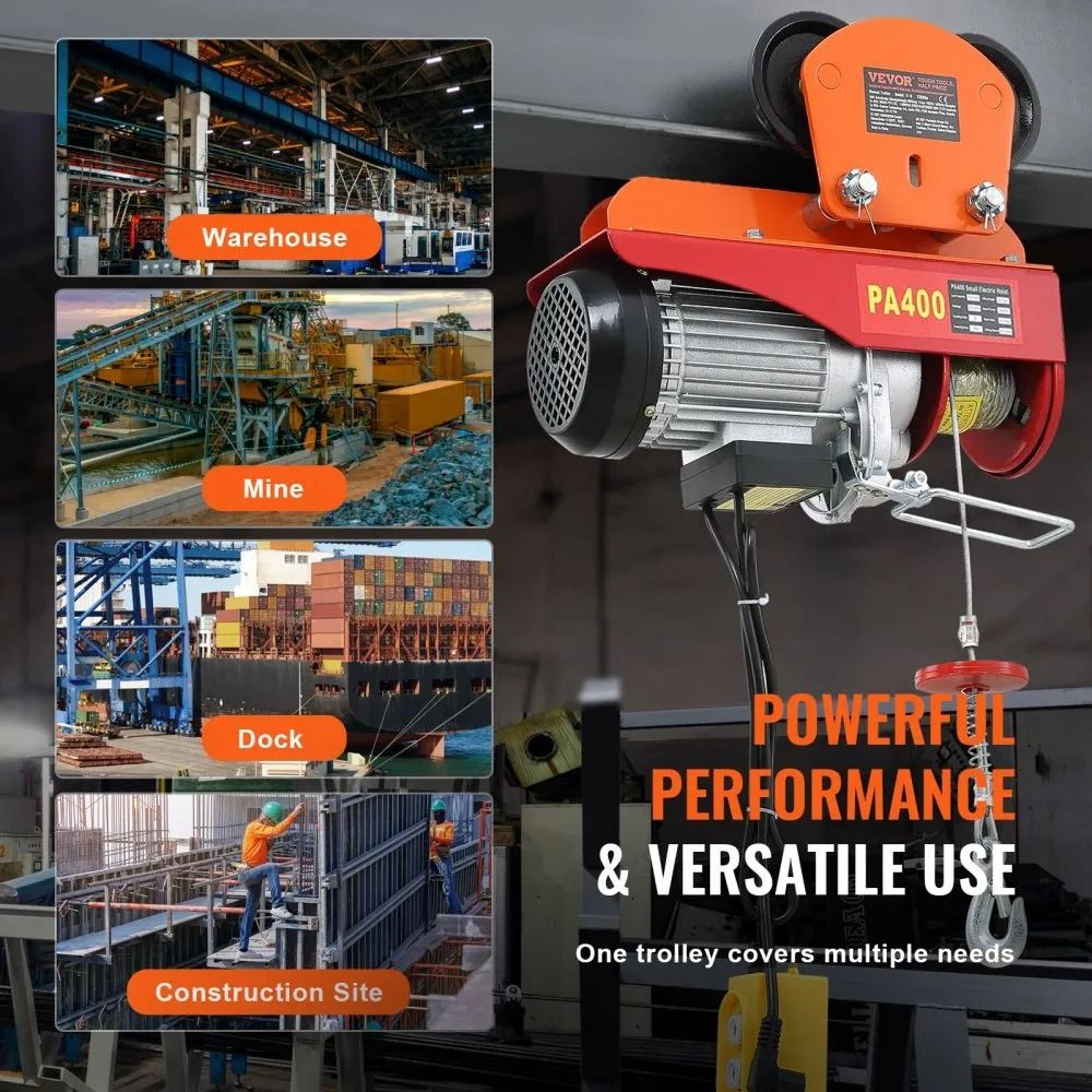 Electric Hoist Trolley 2200 Lbs Capacity Adjustable I Beam Trolley For Lifting Applications 1