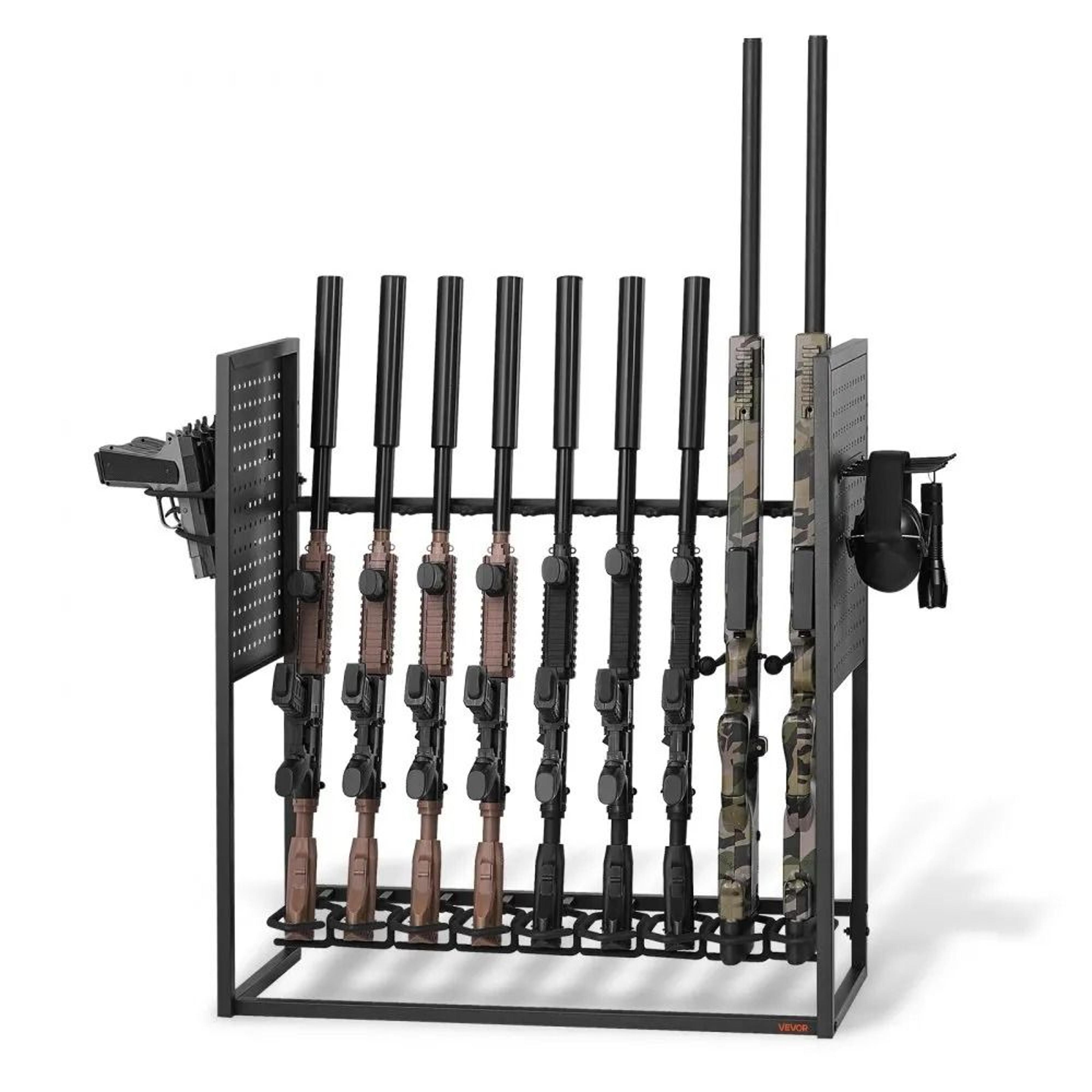 heavy duty steel gun rack freestanding rifle storage rack for 9 rifles and 4 pistols