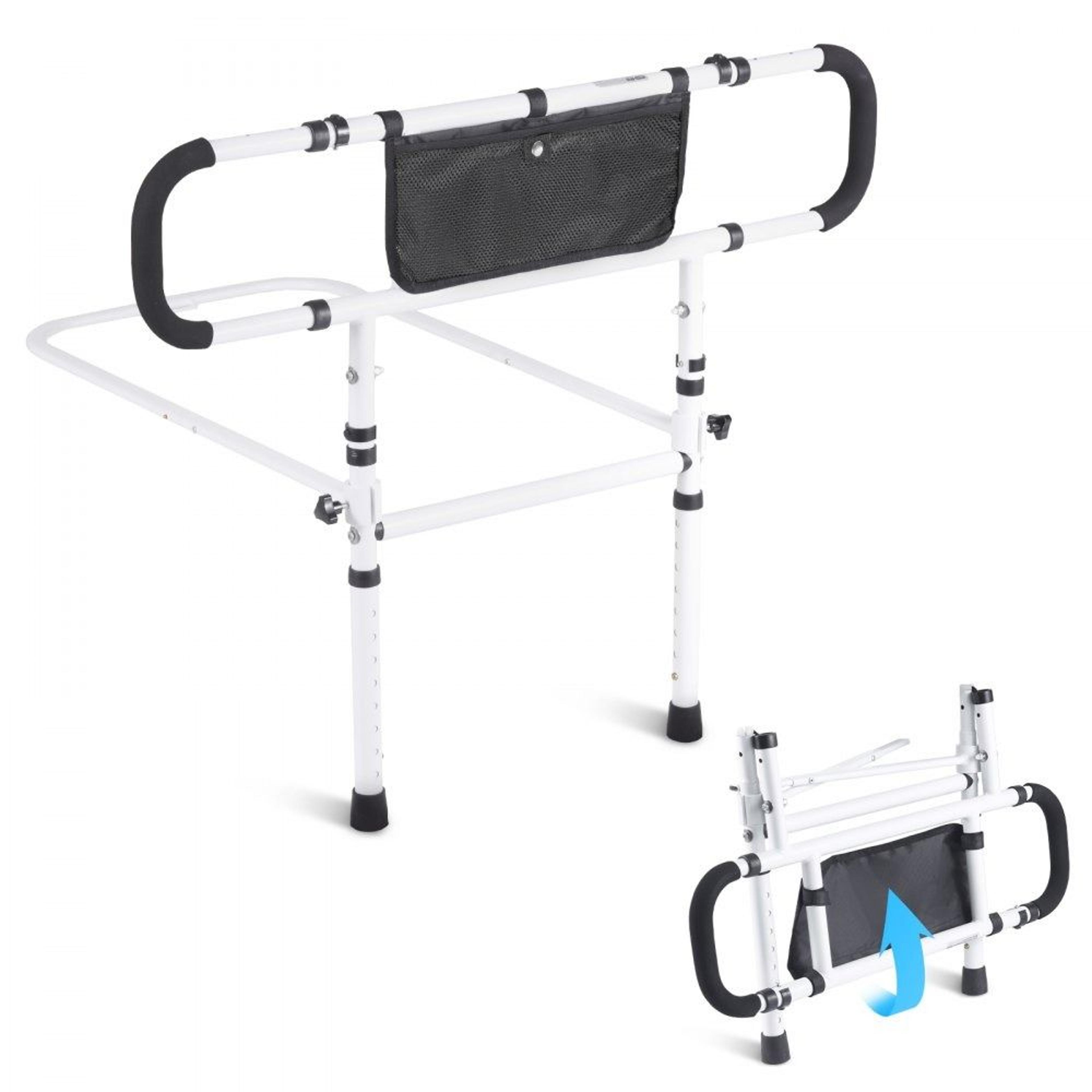 foldable bed rails for elderly adults with adjustable bed assist handle