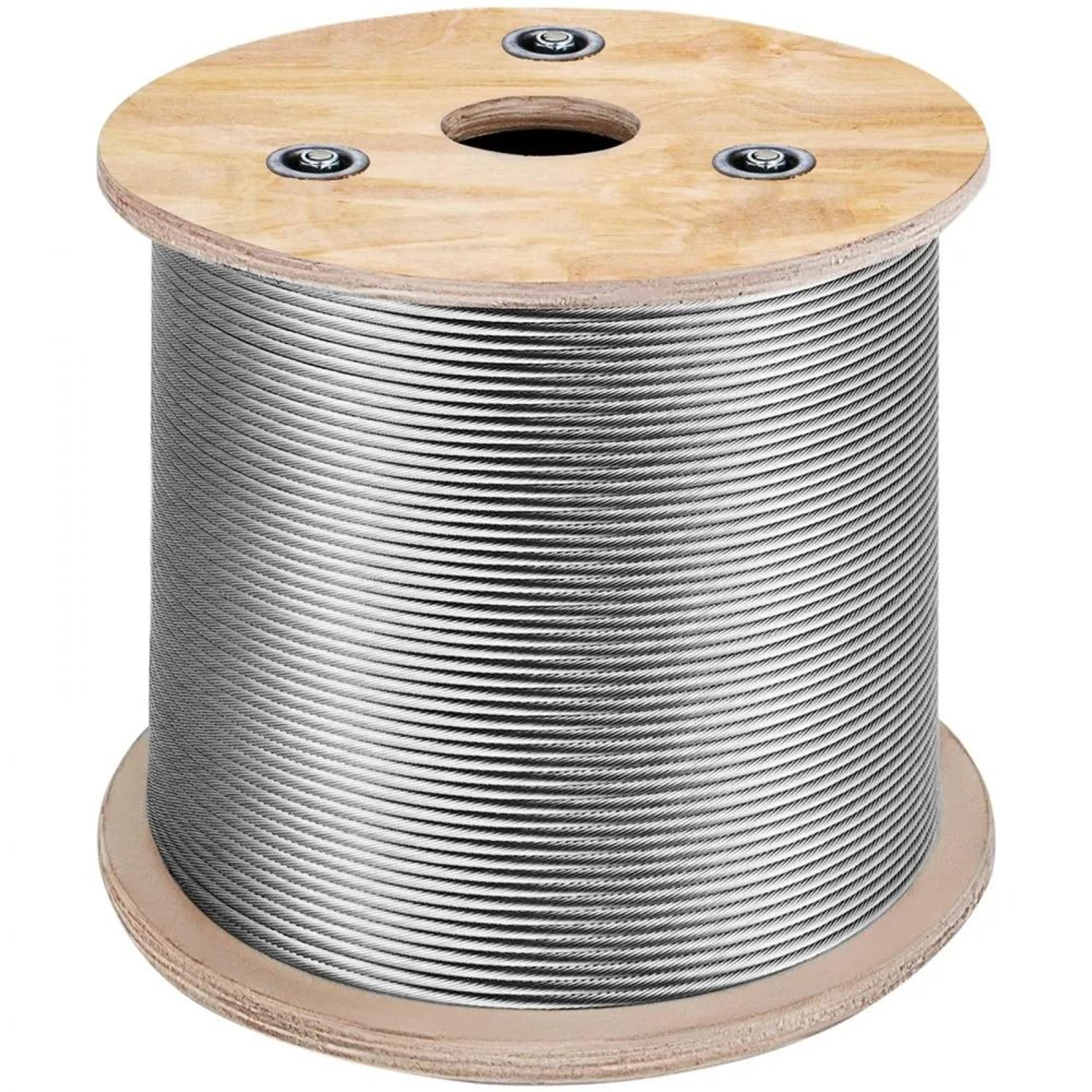 t316 stainless steel cable 1/8 inch 7x7 wire rope 500ft for cable railing diy projects