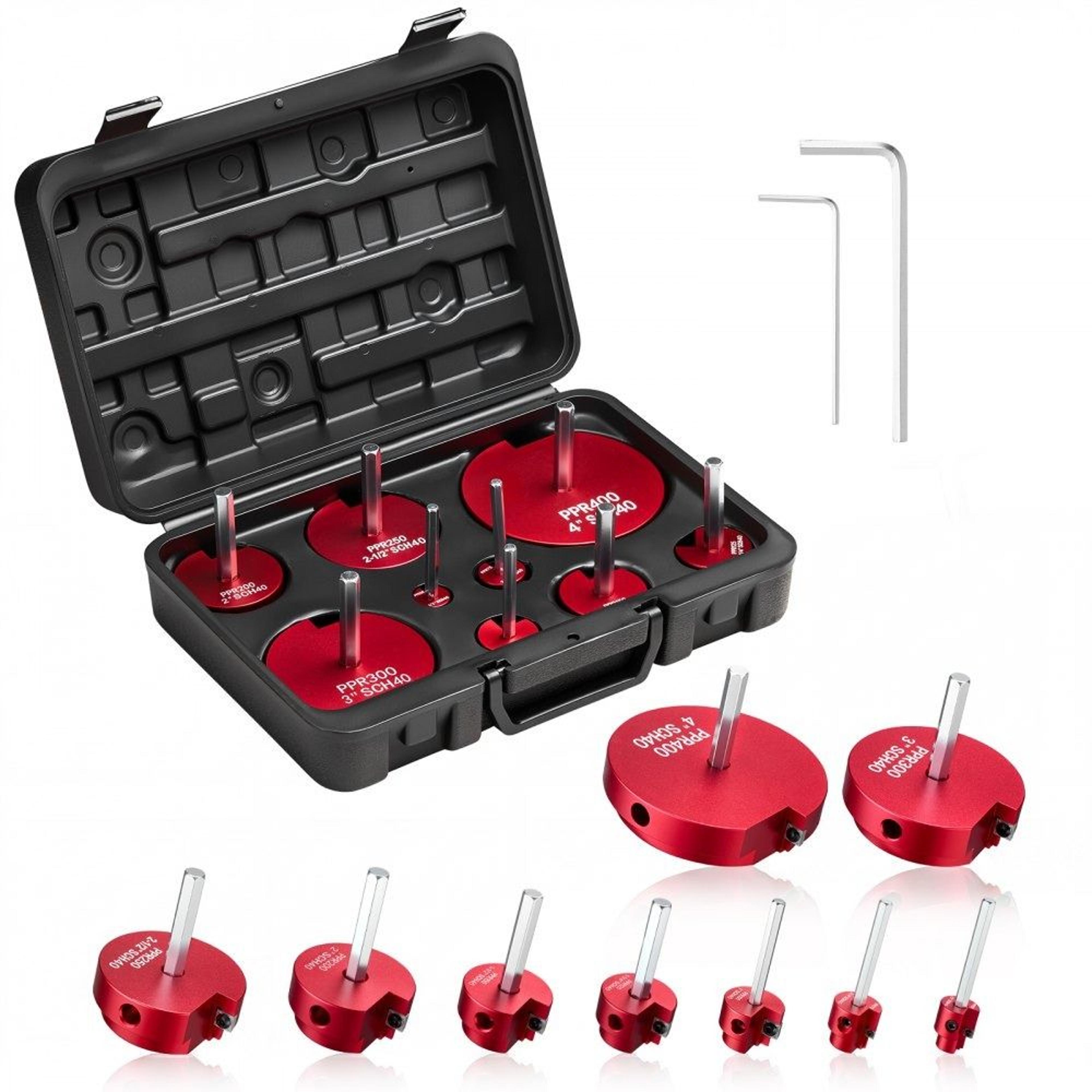 pvc pipe reamer kit 9 piece socket saver set for plumbing repairs