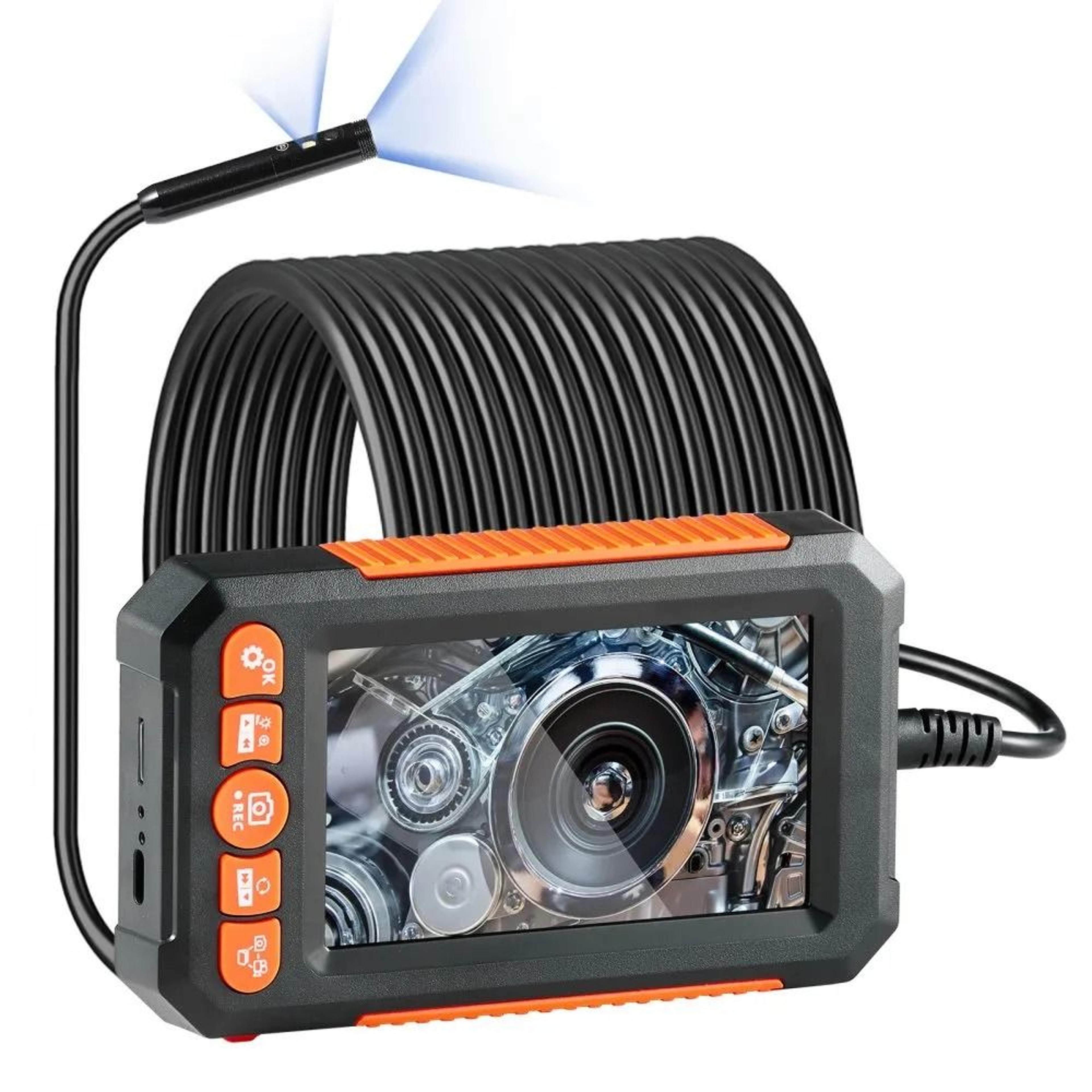 dual lens endoscope camera with 49.2ft cable 1080p borescope inspection camera