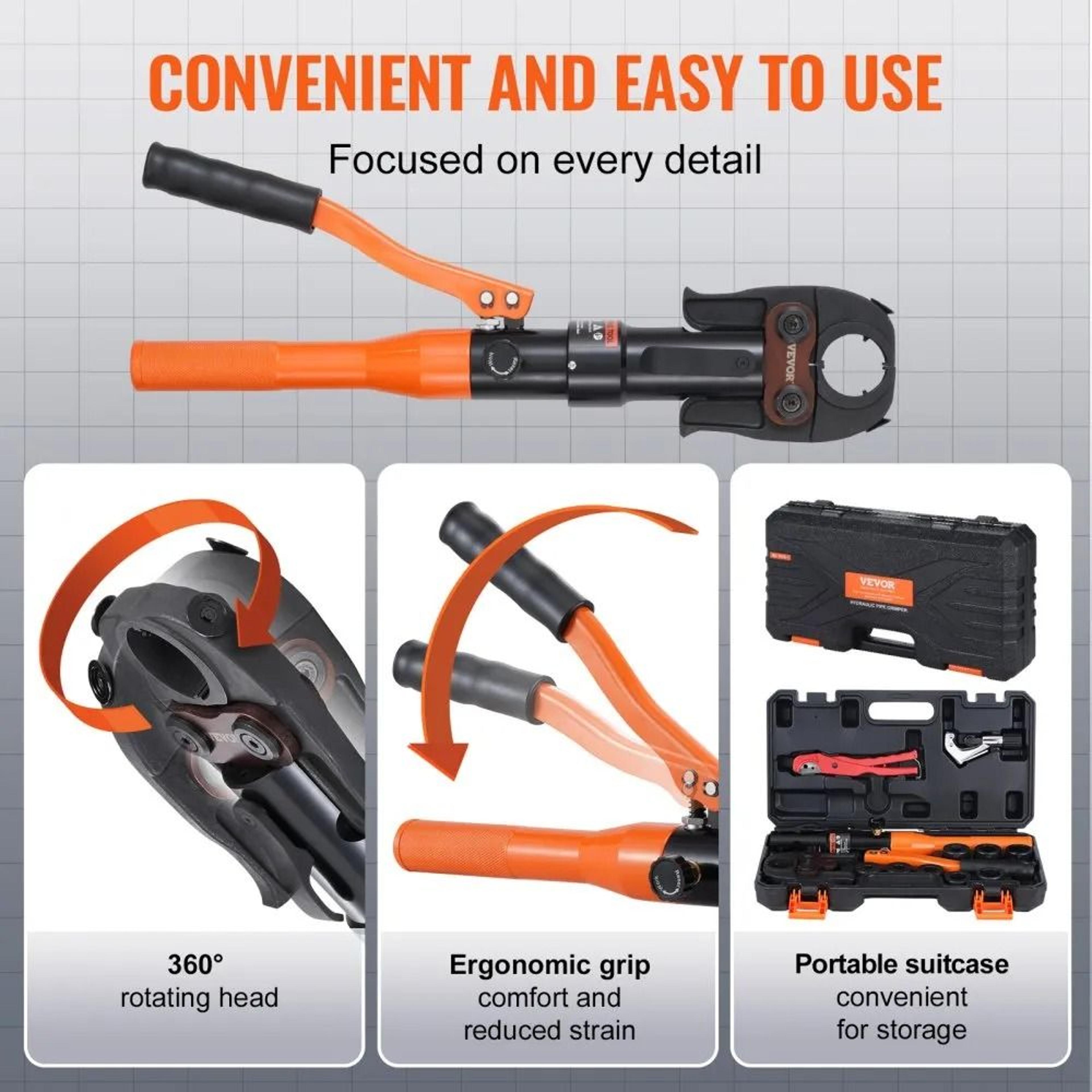 Hydraulic Copper Pipe Crimping Tool With 8 Jaws PEX Press Tool For Plumbing Connections 4