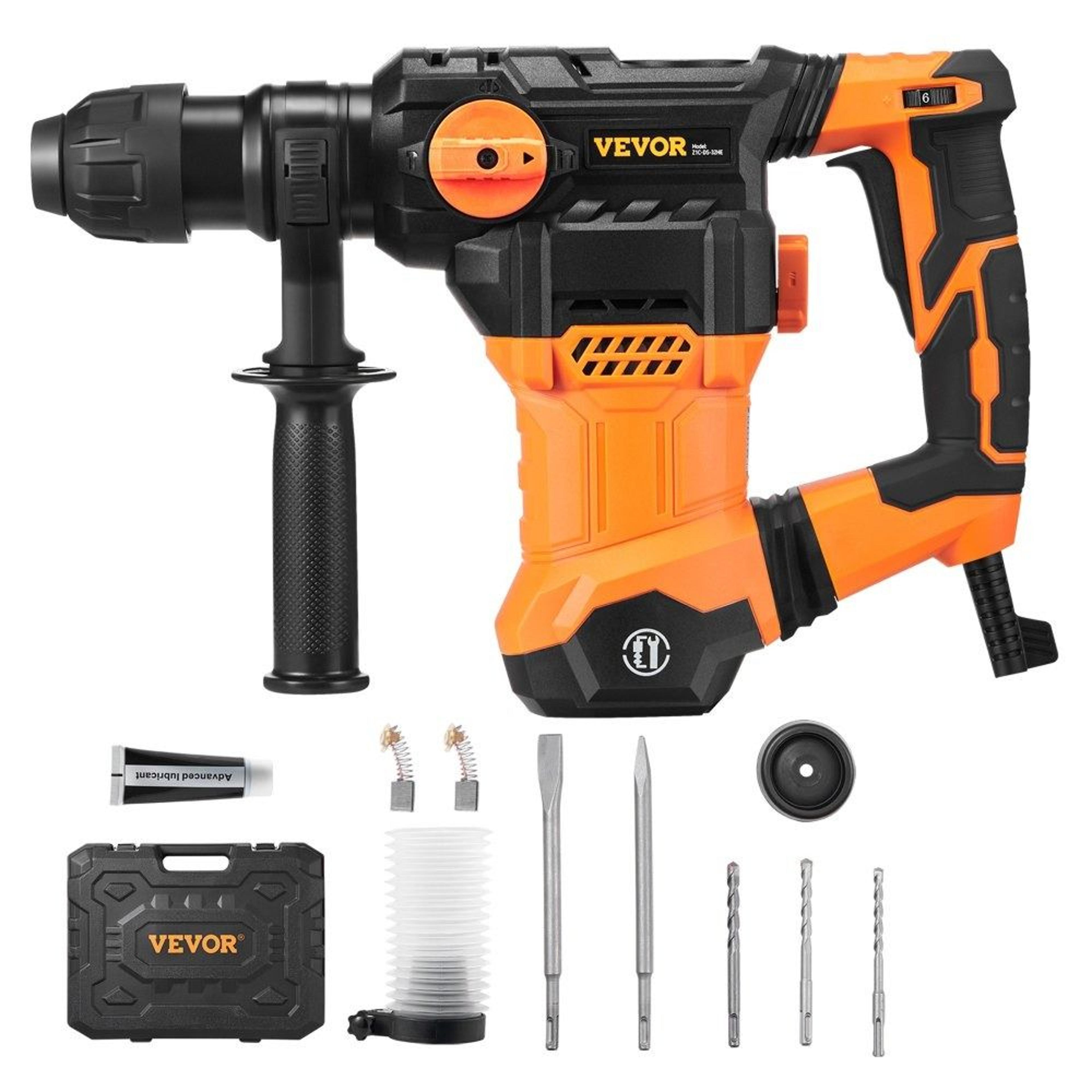 1-1/4 inch sds plus rotary hammer drill 13 amp corded heavy duty concrete chipping tool