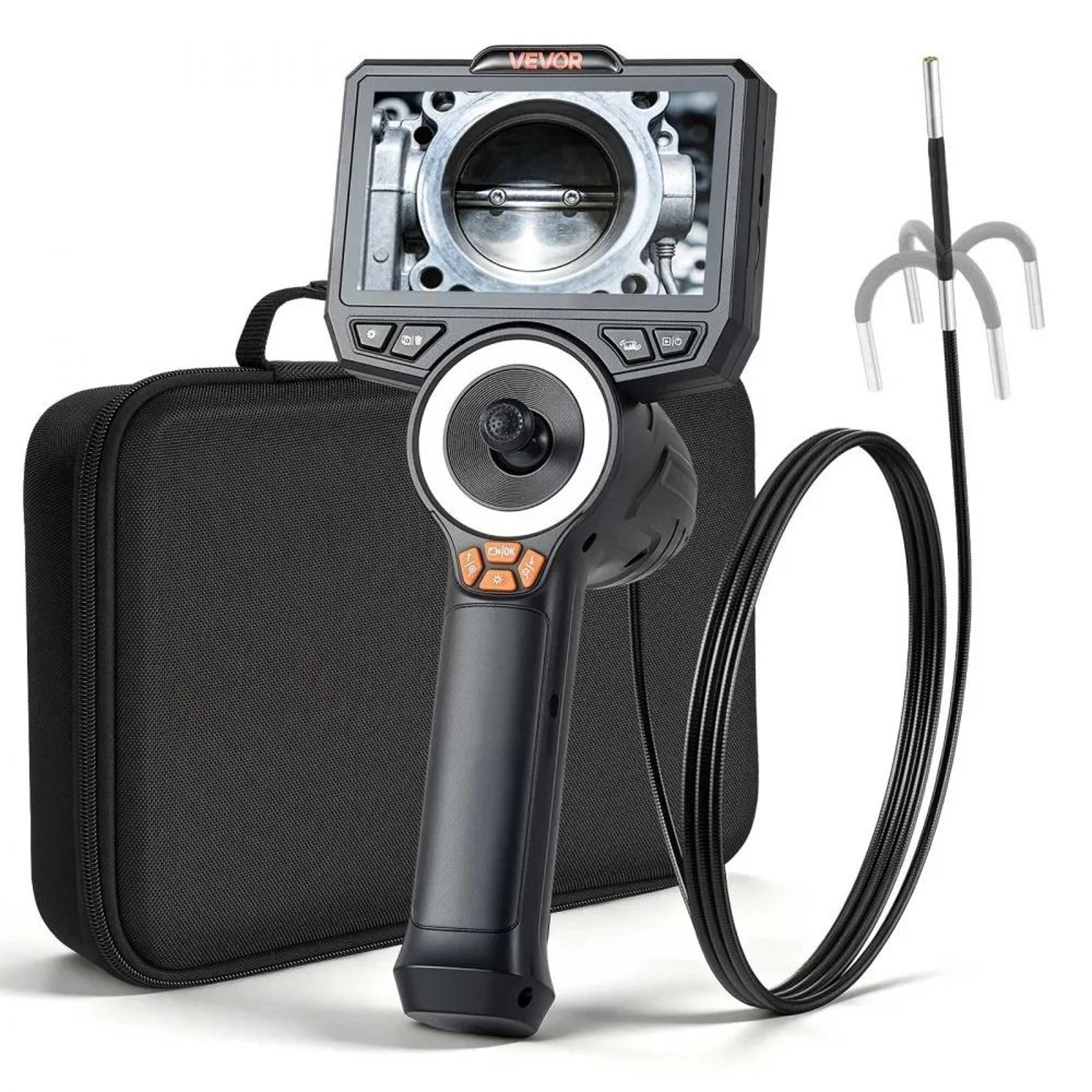 articulating borescope 4 way 360 inspection camera with hd screen and slim lens