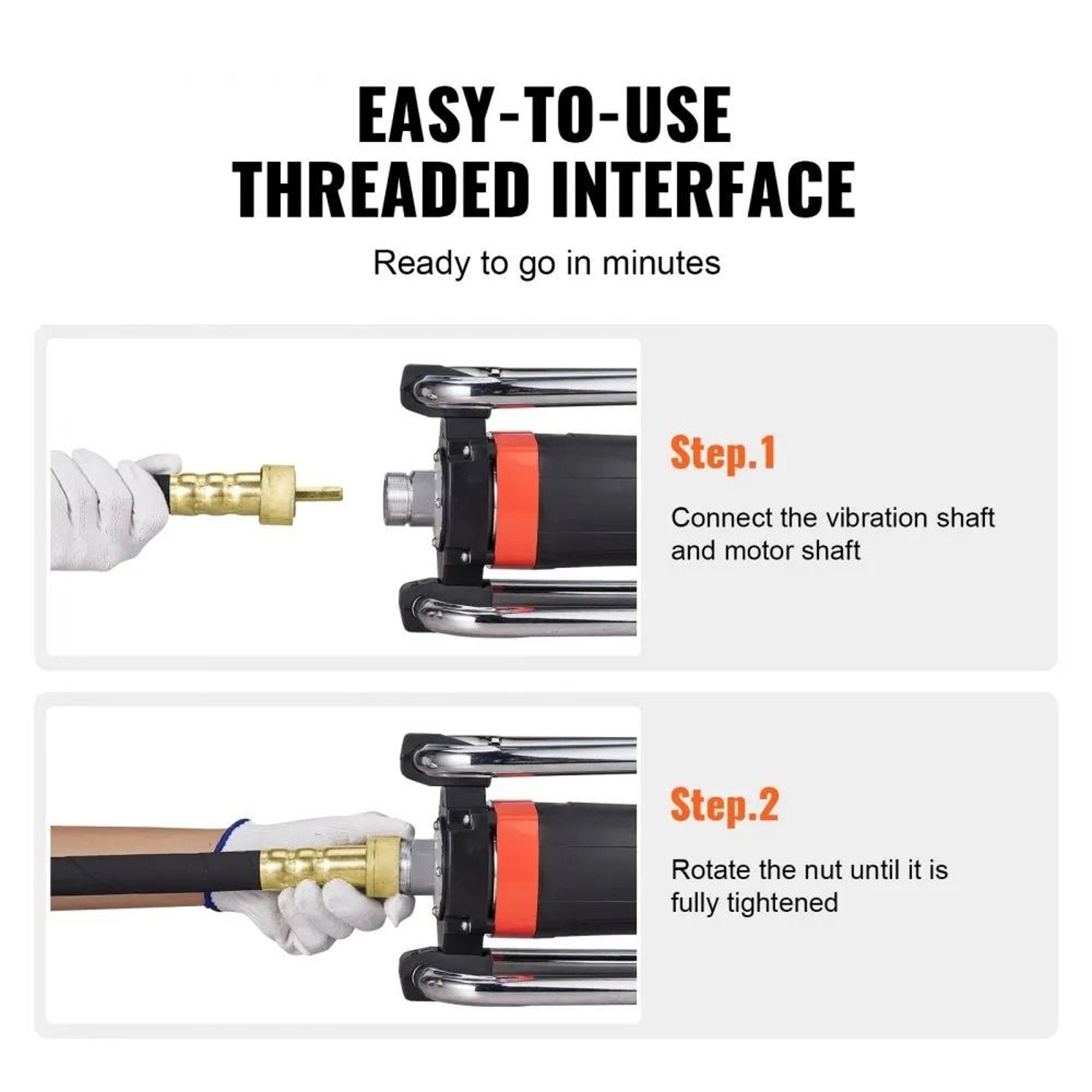 Electric Concrete Vibrator 1300W Portable Cement Vibrating Tool With 45m Shaft 4