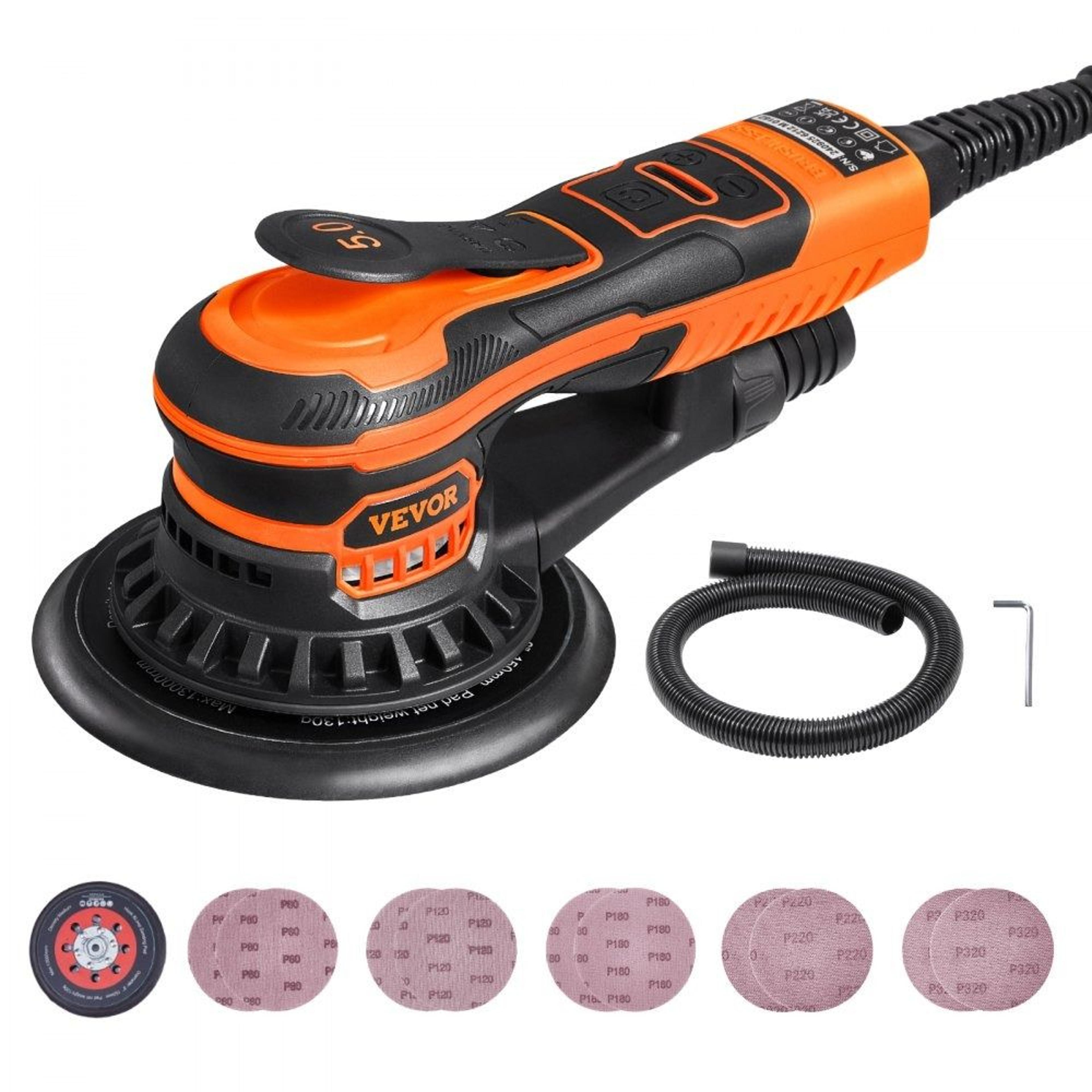 6 inch random orbital sander 350w brushless electric palm sander with 6 speeds and dust collection