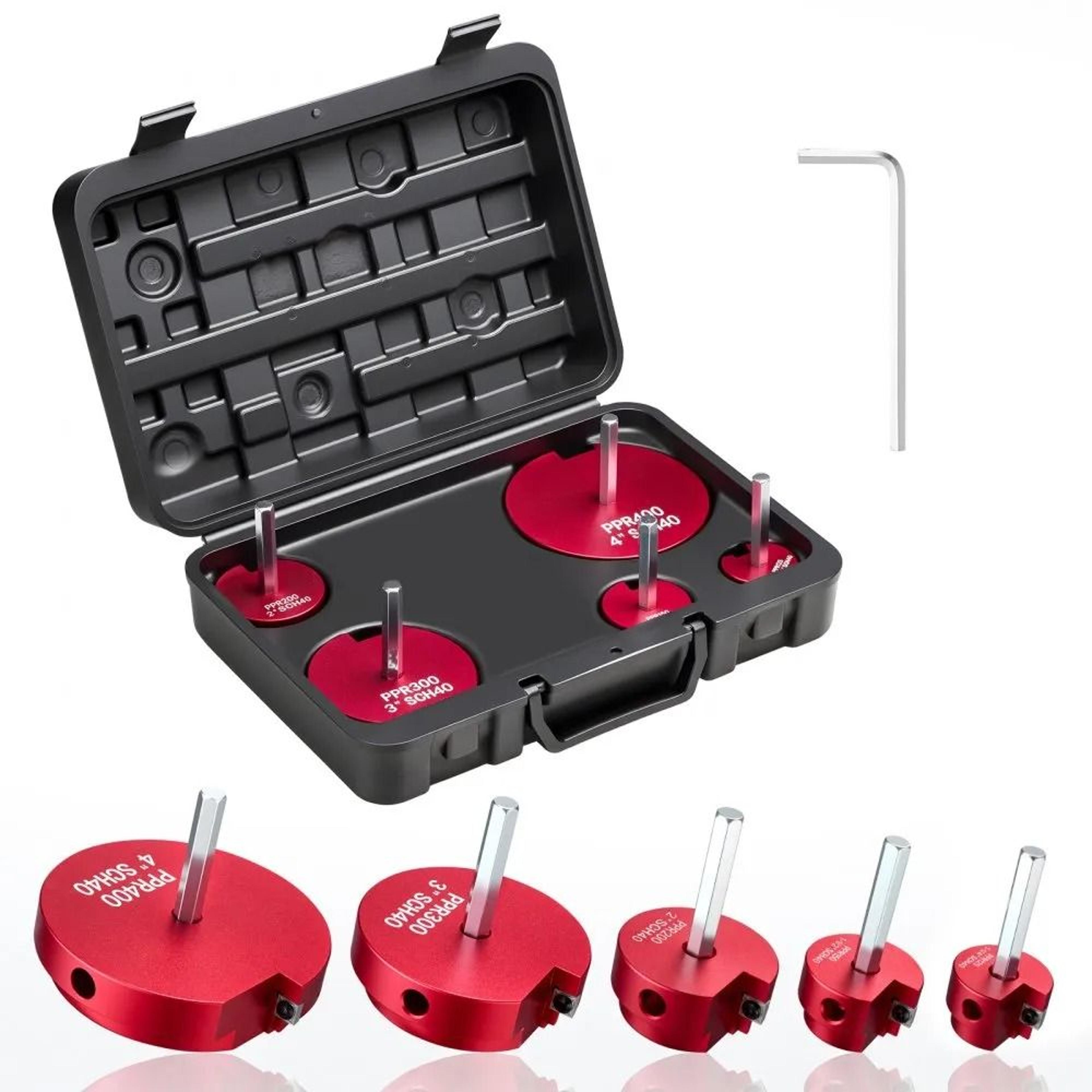 pvc pipe reamer kit 5 piece fitting socket saver tool for plumbing repairs