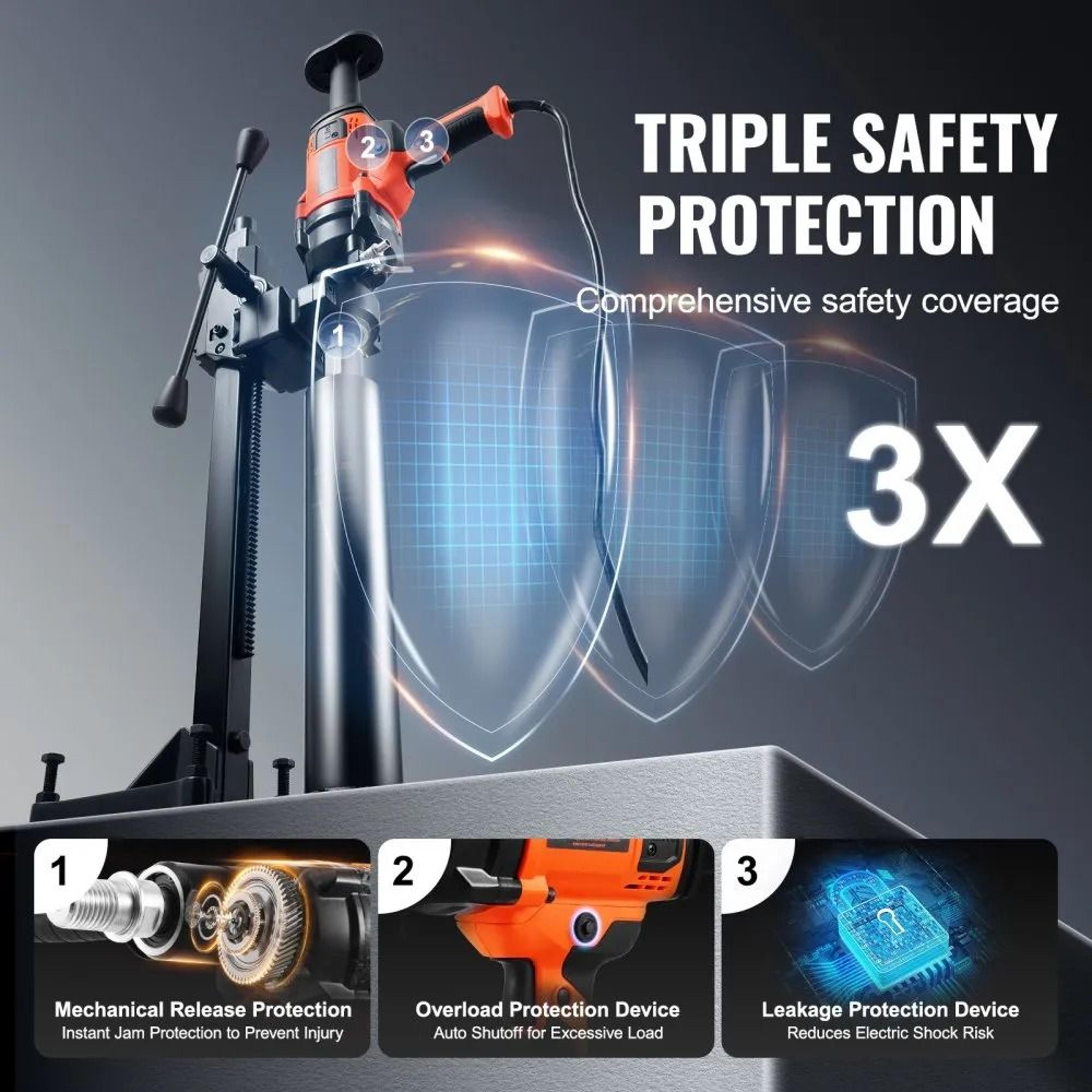 2000W Core Drill Machine With Stand For Concrete Brick And Marble 2