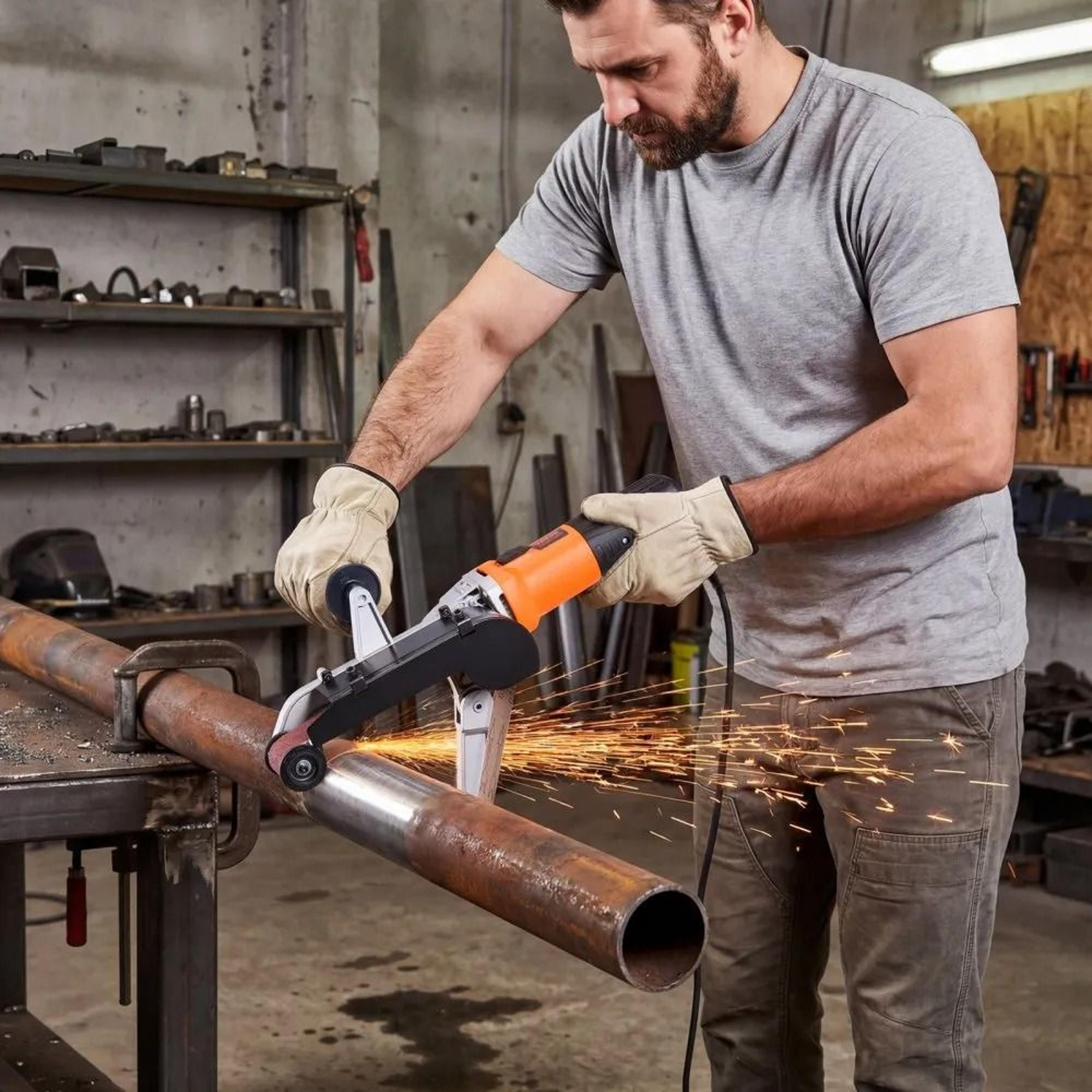 1000W Pipe Tube Polisher Sander With Variable Speed And 100 Sanding Belts 5