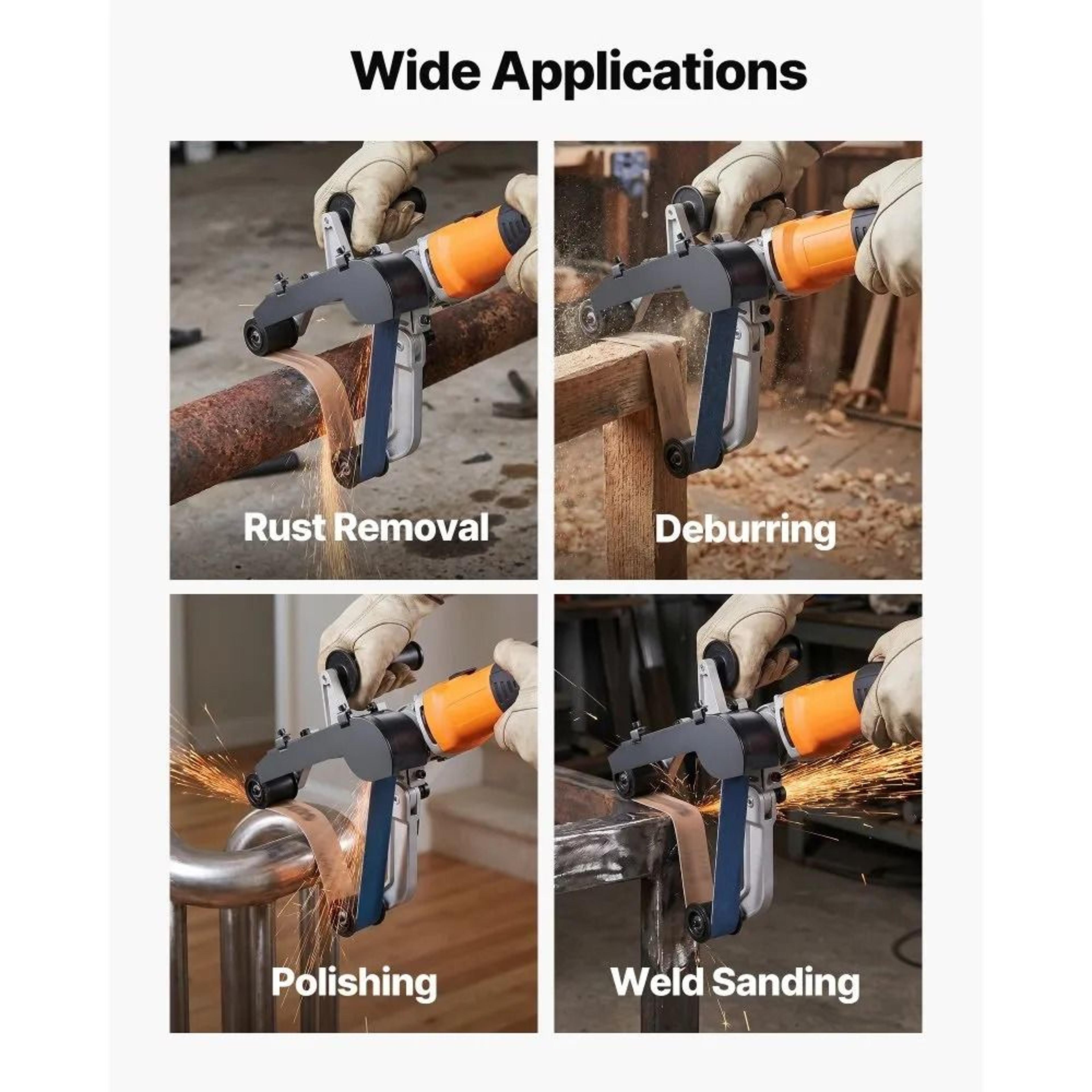 1000W Pipe Tube Polisher Sander With Variable Speed And 100 Sanding Belts 6