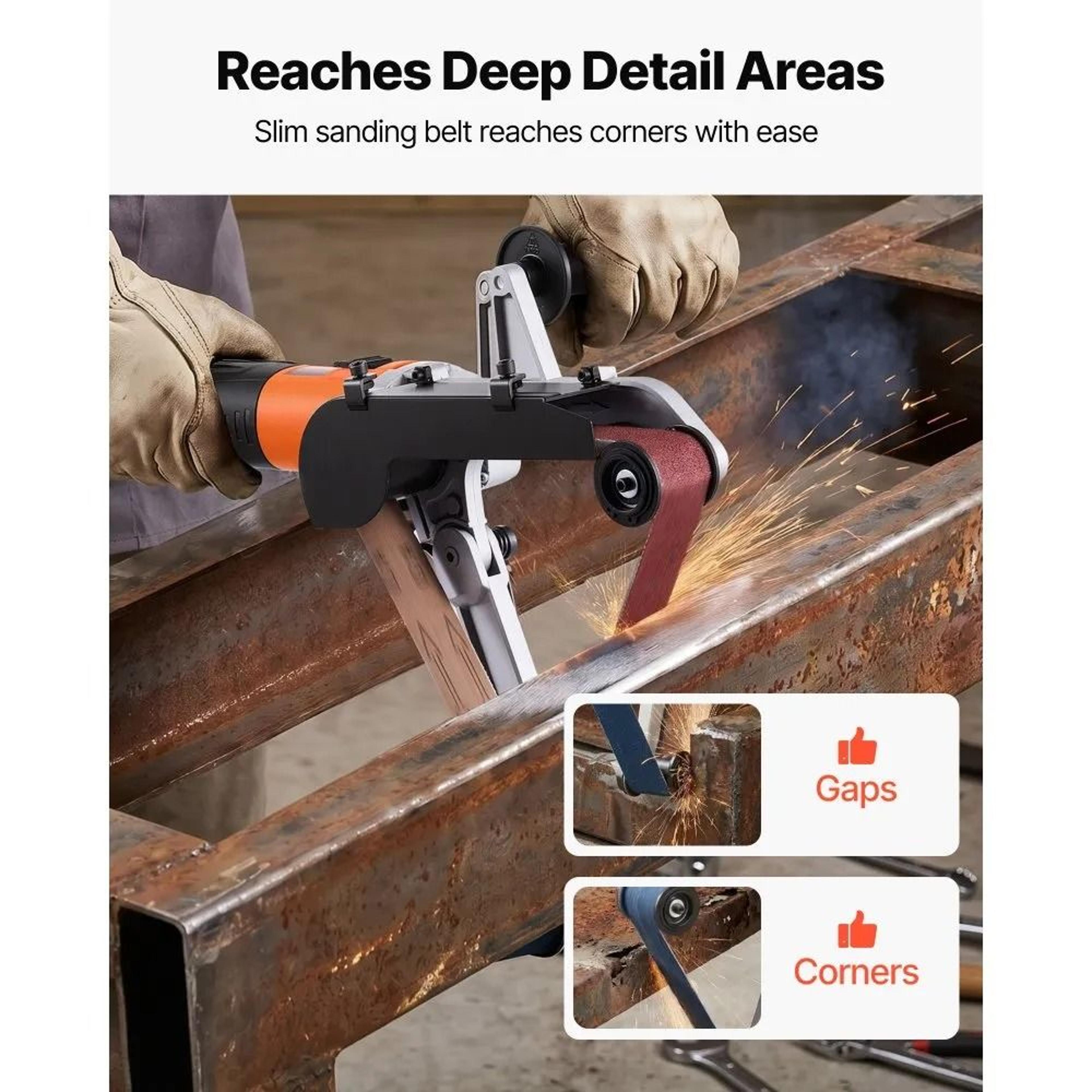 1000W Pipe Tube Polisher Sander With Variable Speed And 100 Sanding Belts 2
