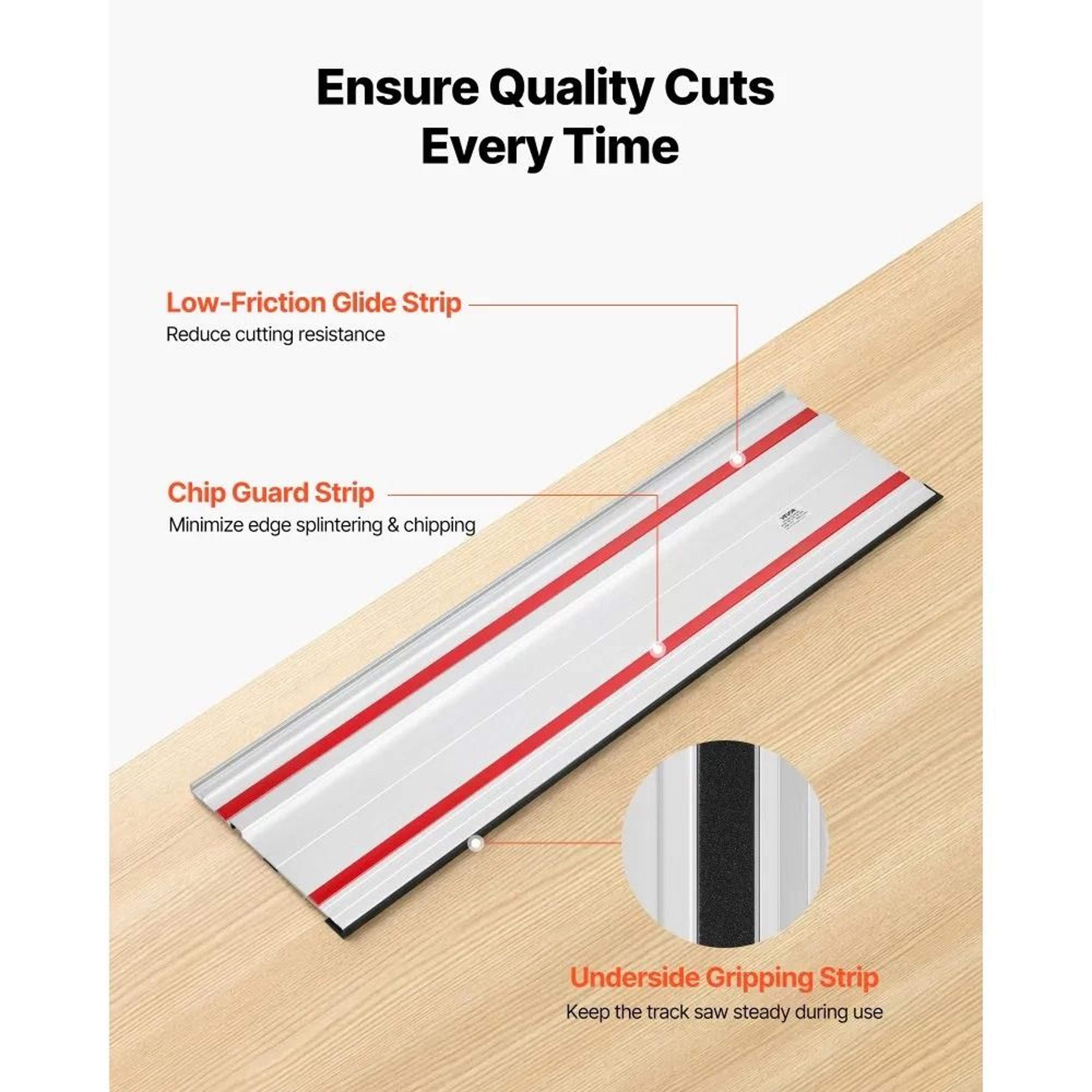 55 Inch Track Saw Guide Rail Kit For Precise Woodworking Cuts 2