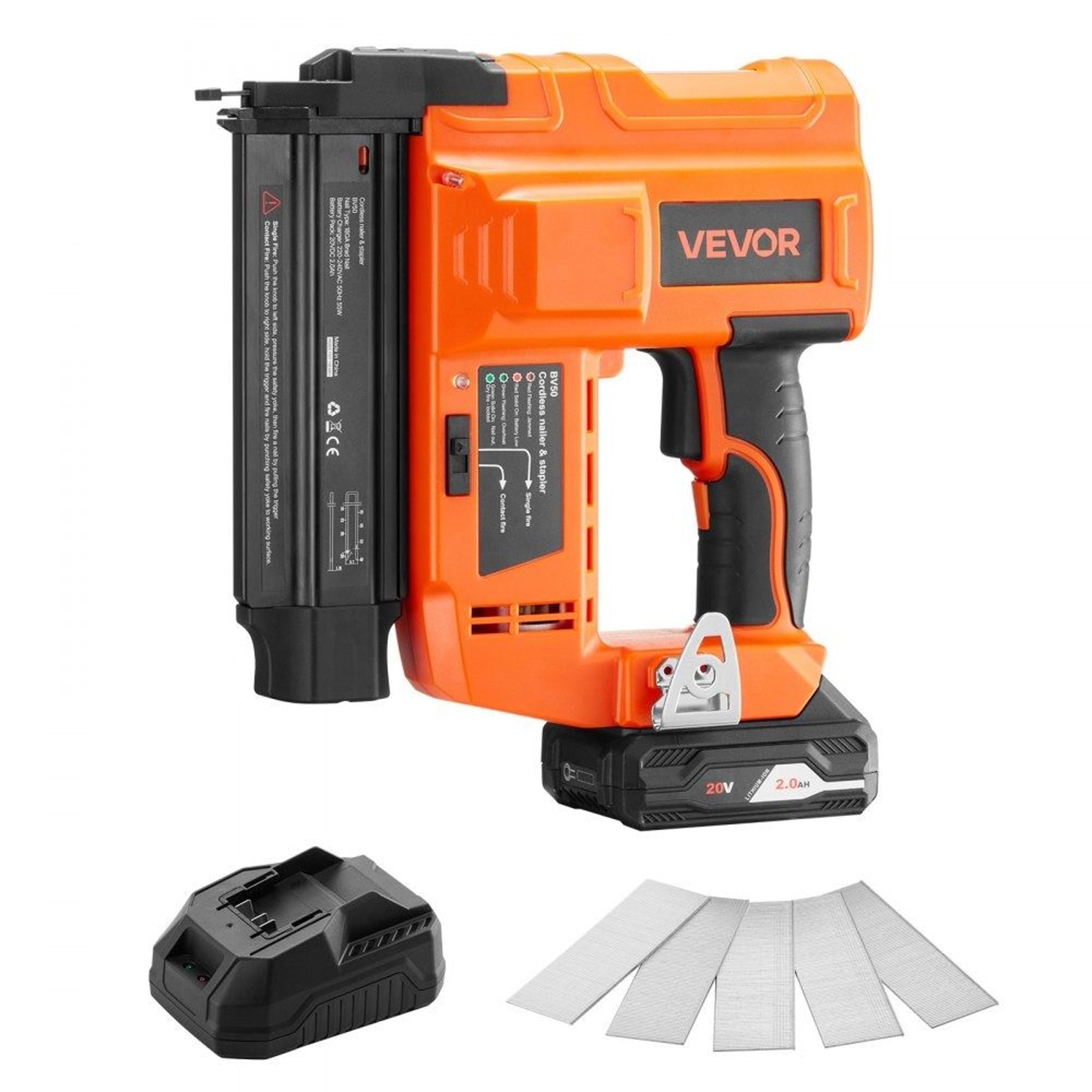 cordless brad nailer 18 gauge 20v battery powered nail gun for woodworking