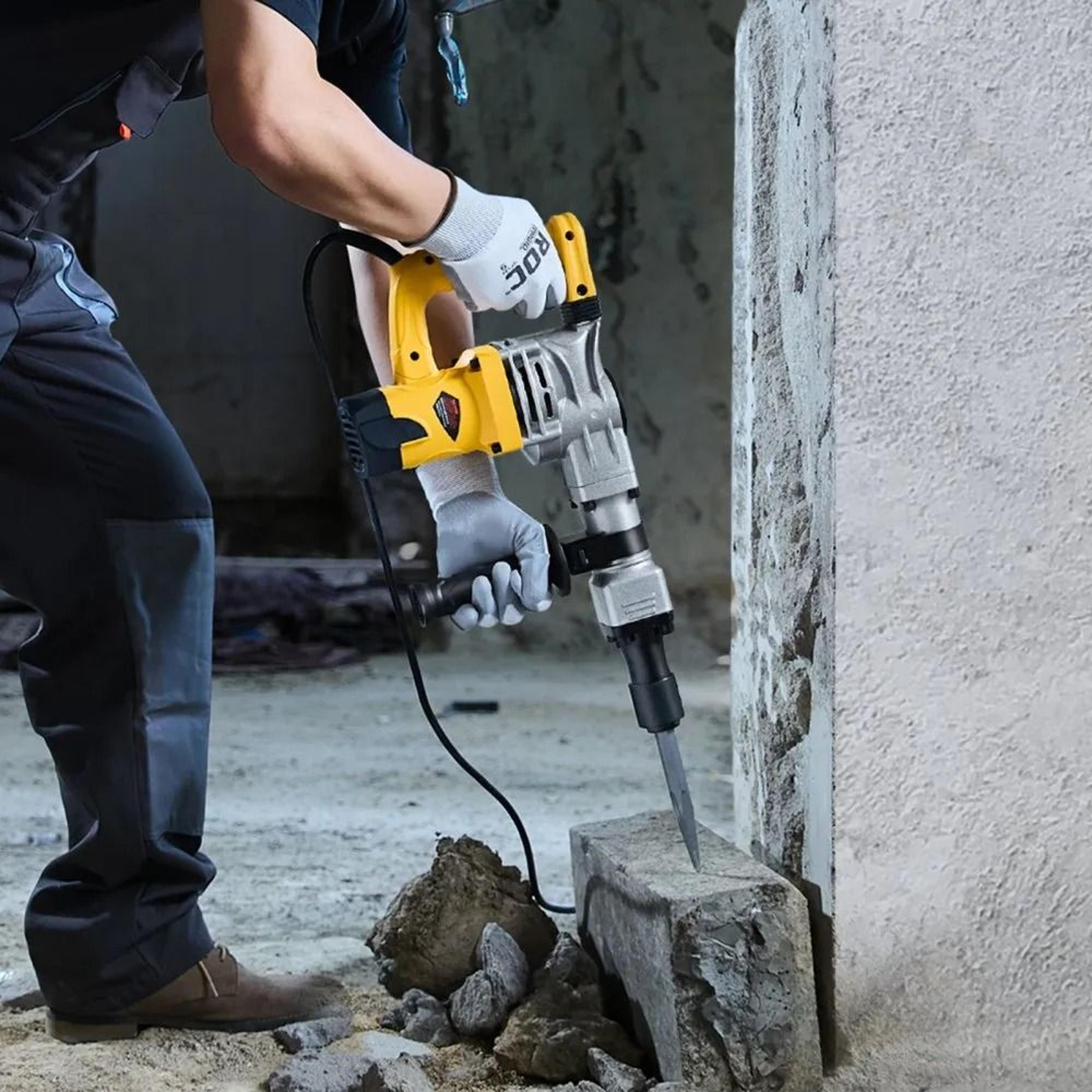 1400W Demolition Jack Hammer Electric Concrete Breaker With Chisels And Carry Case 6