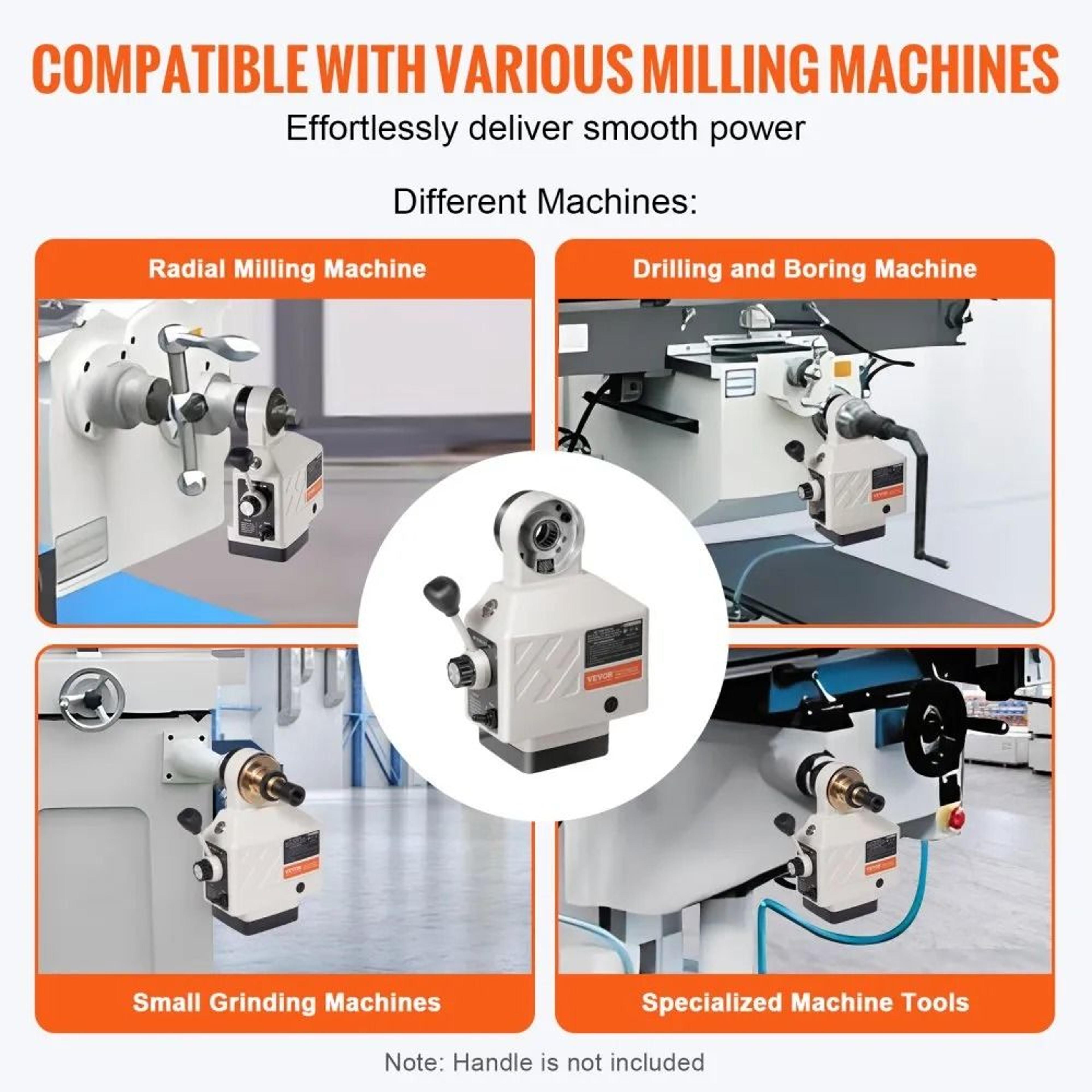 ZAxis Power Feed For Milling Machine With 450 Inlb Torque Adjustable Speed Control 5