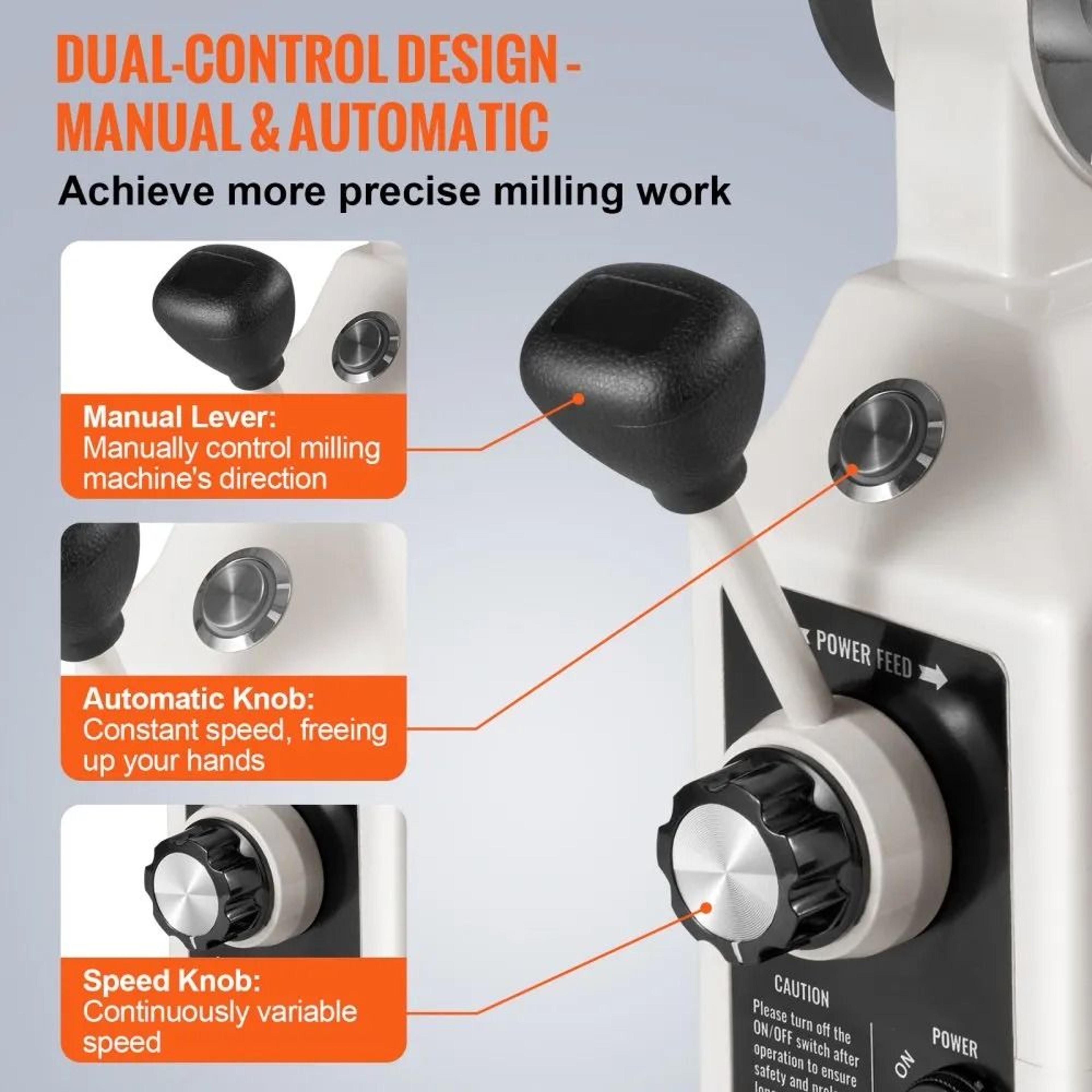 ZAxis Power Feed For Milling Machine With 450 Inlb Torque Adjustable Speed Control 2