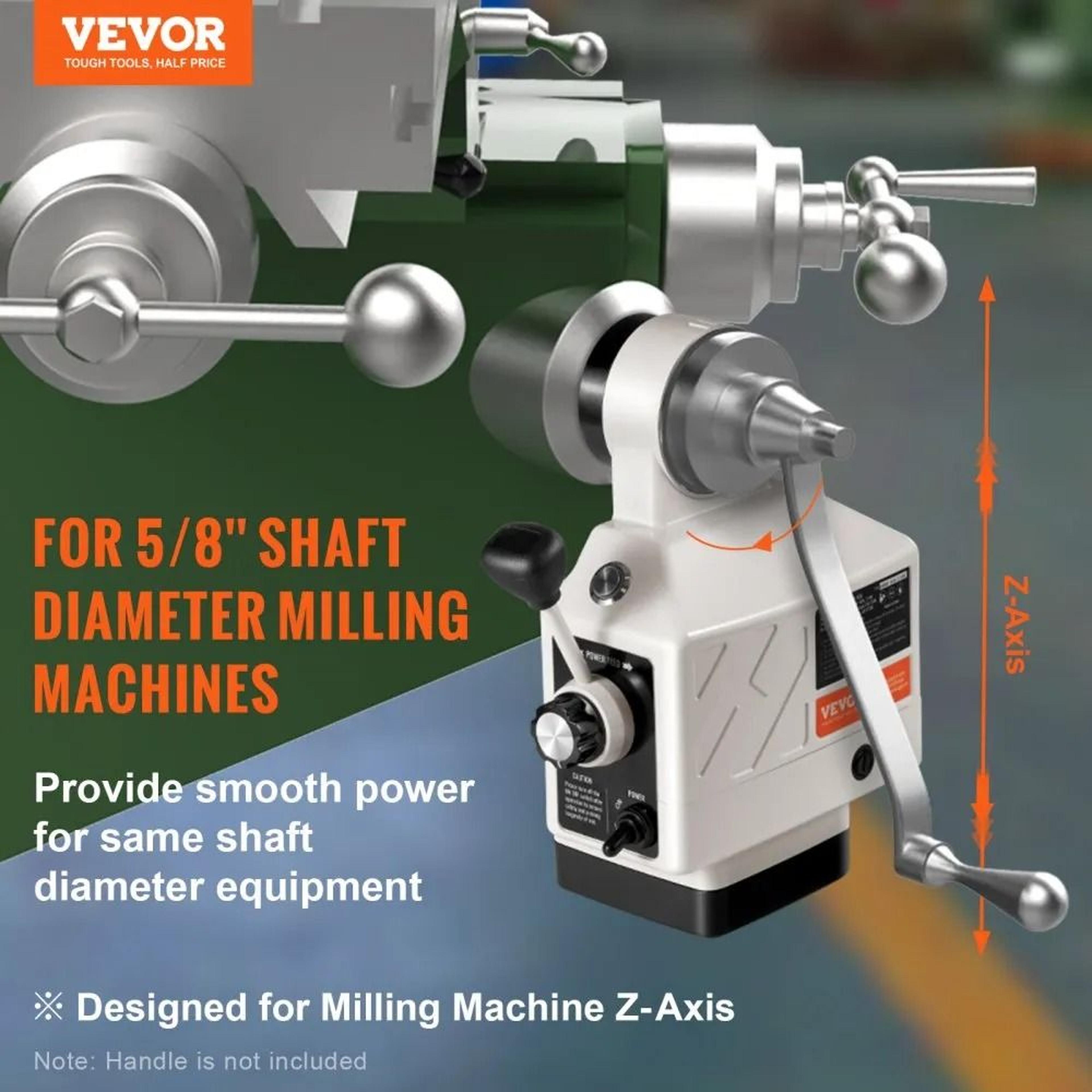 ZAxis Power Feed For Milling Machine With 450 Inlb Torque Adjustable Speed Control 1