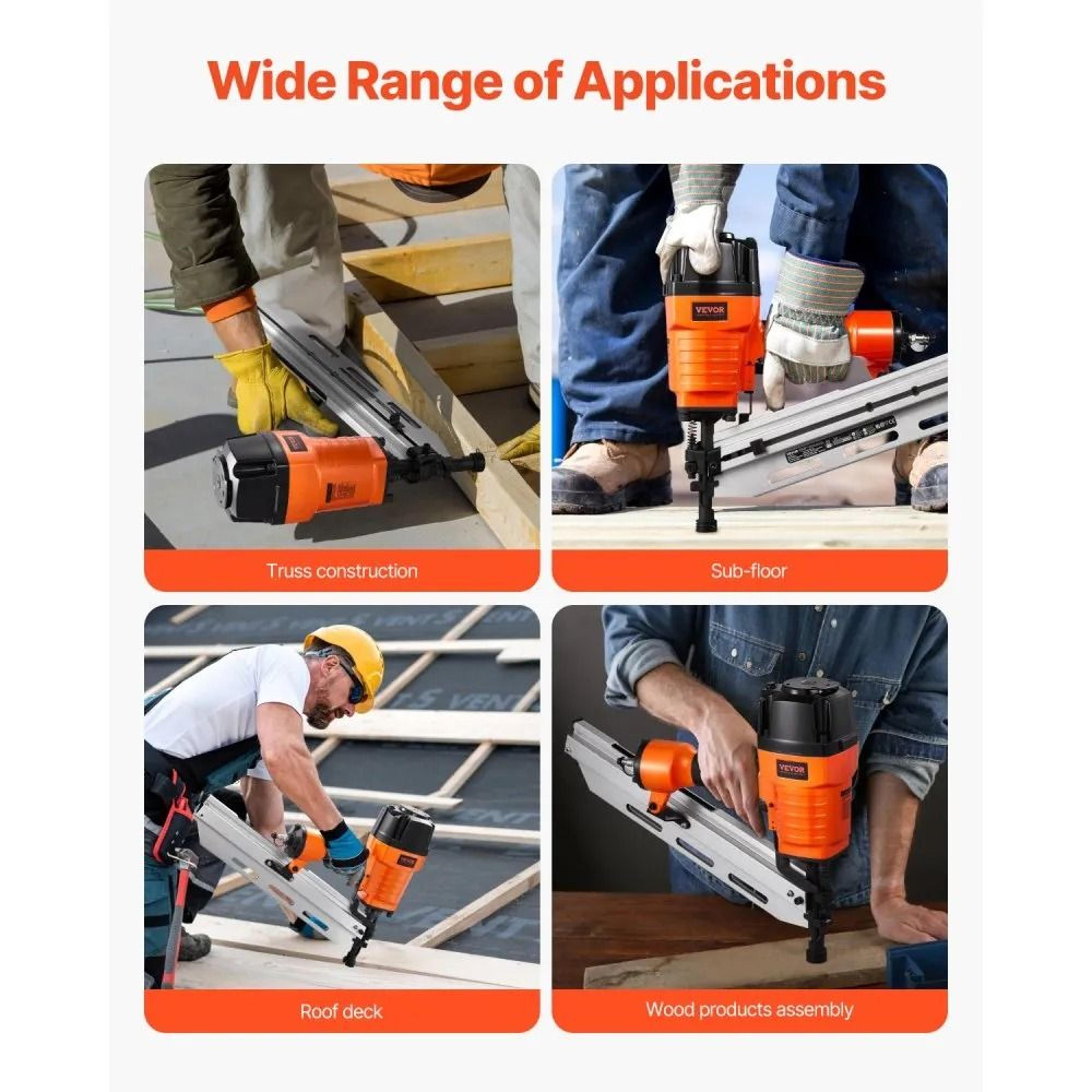 21 Degree Framing Nailer 80120 PSI Pneumatic Air Nail Gun With Depth Adjustment 6
