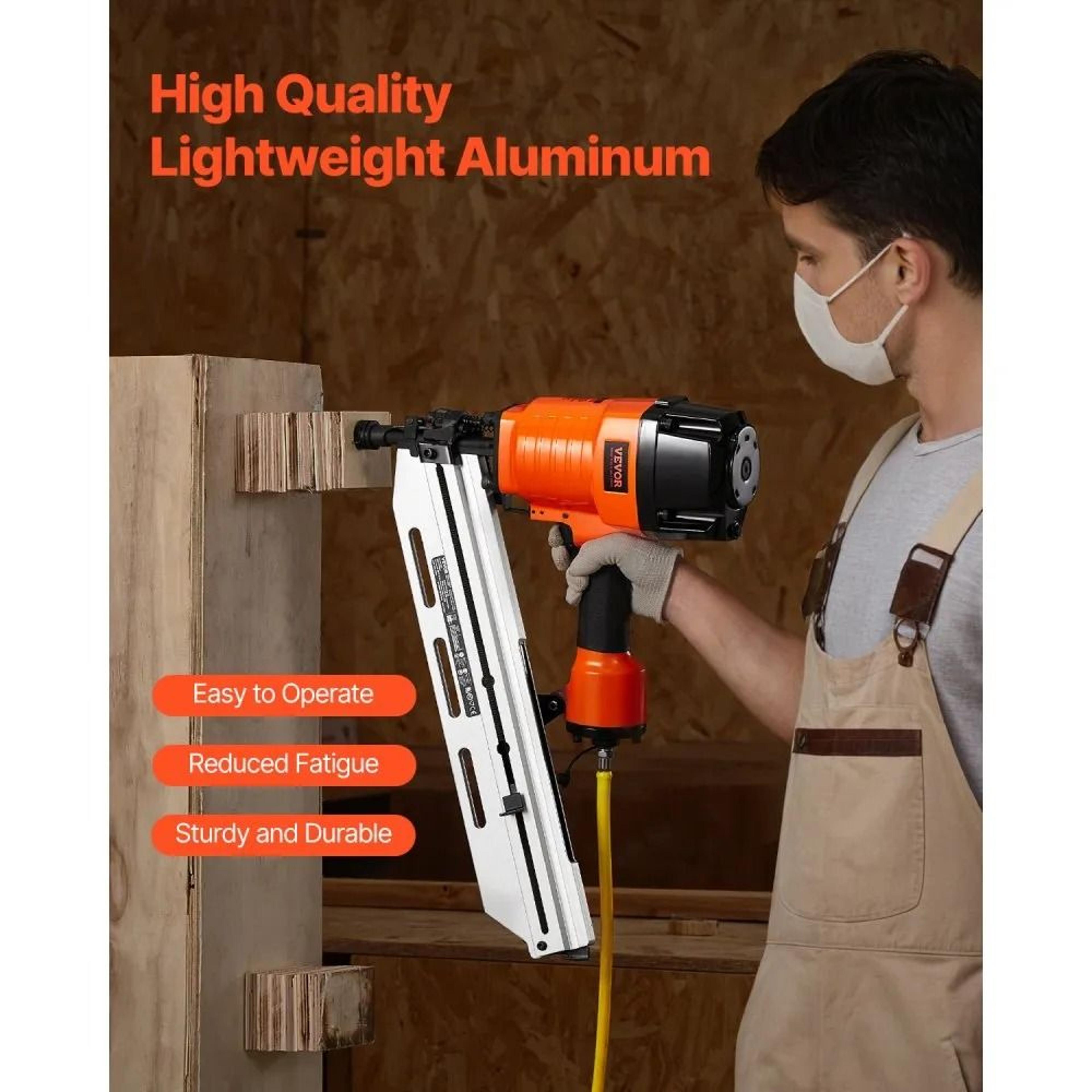 21 Degree Framing Nailer 80120 PSI Pneumatic Air Nail Gun With Depth Adjustment 2