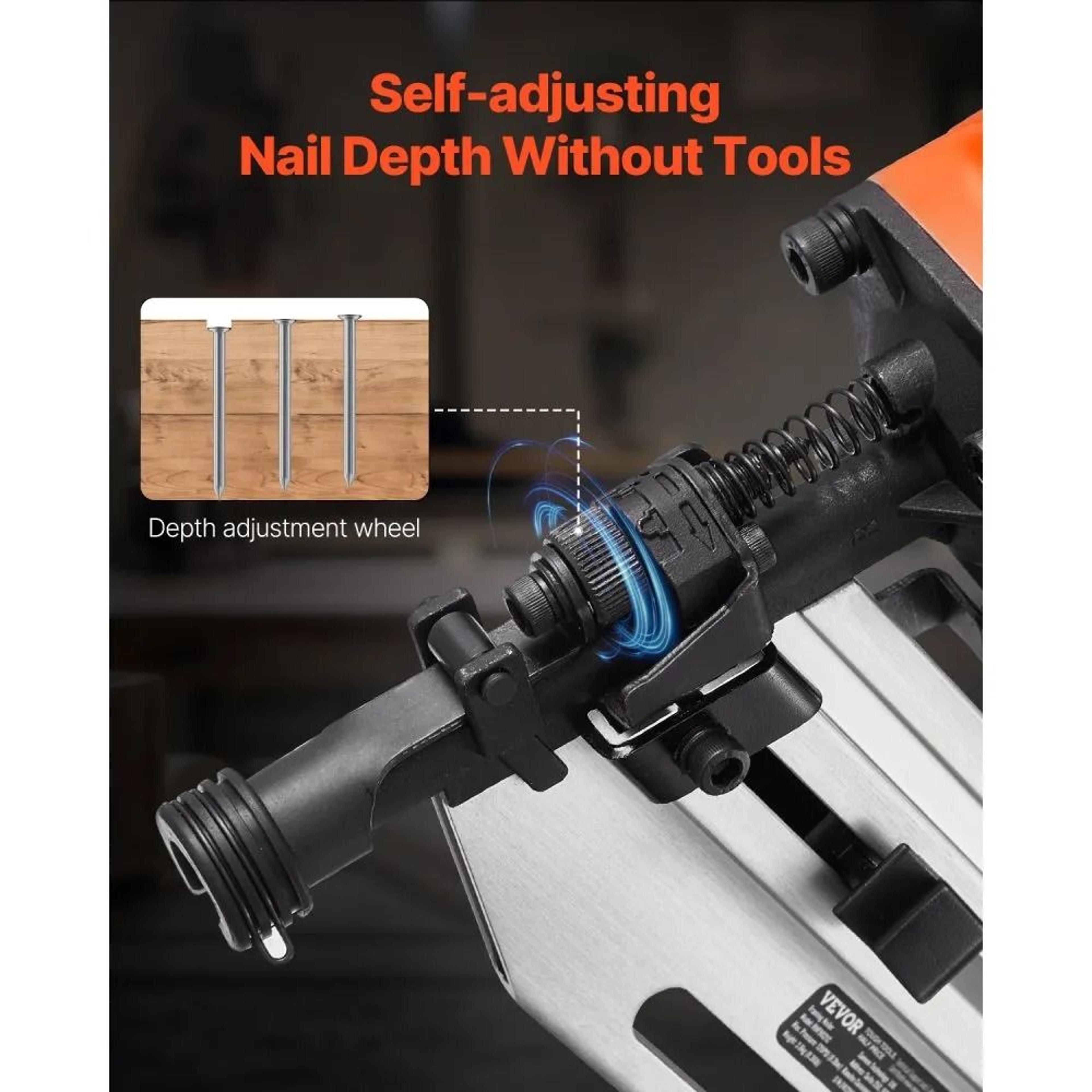21 Degree Framing Nailer 80120 PSI Pneumatic Air Nail Gun With Depth Adjustment 3