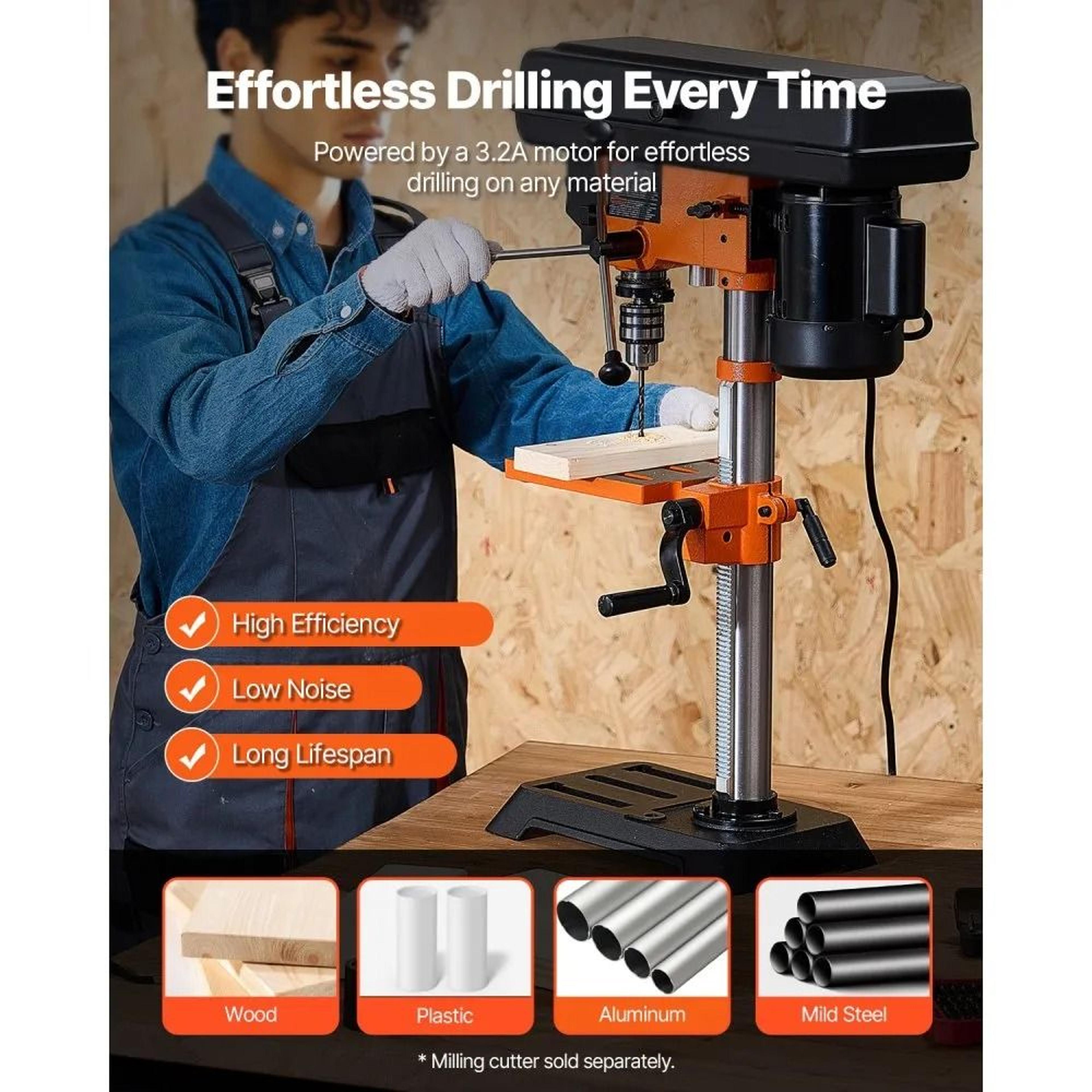 10 Inch Benchtop Drill Press Variable Speed Machine For Wood And Metal Drilling 1