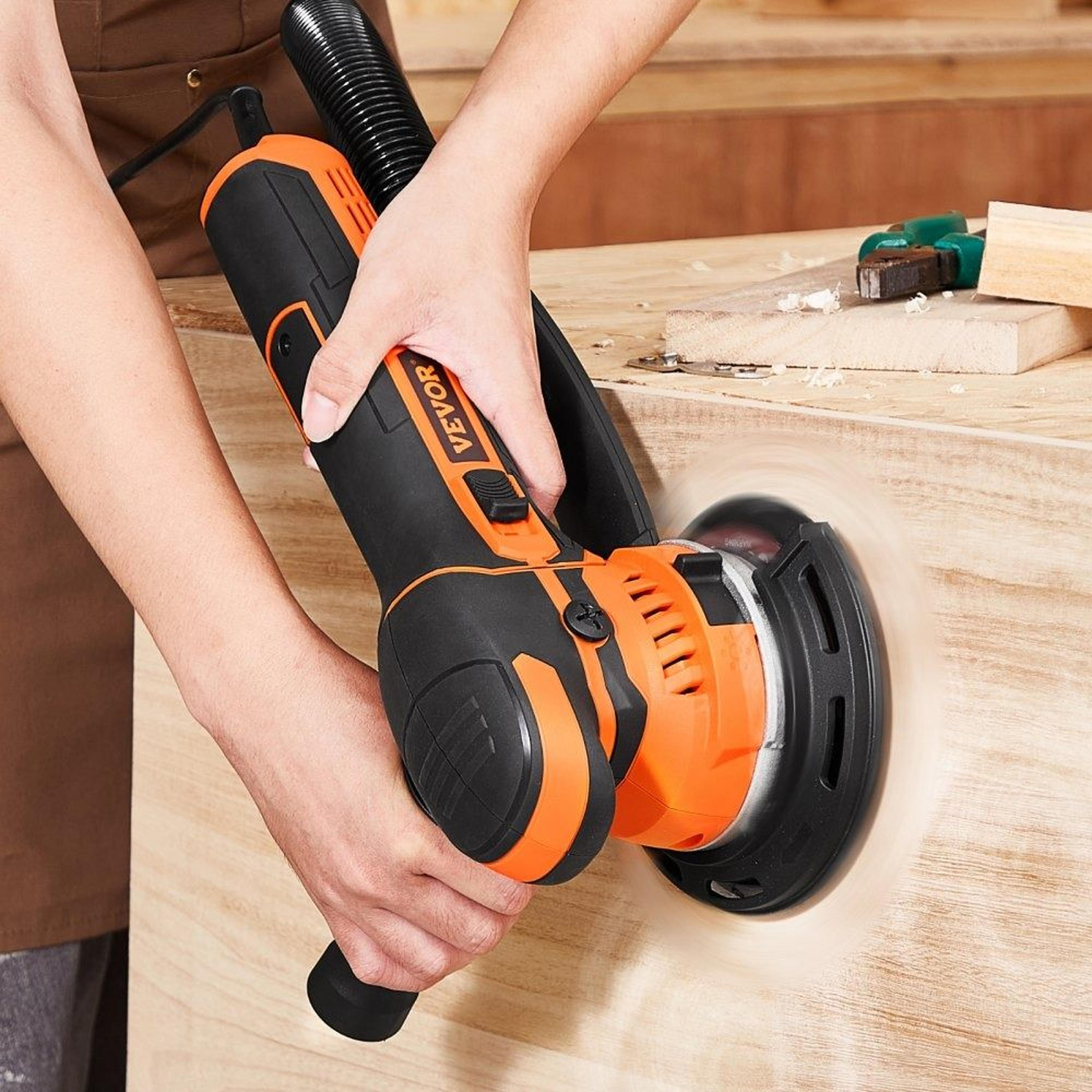 6 Inch Random Orbital Sander 850W Dual Action Electric Palm Sander With Variable Speed 6