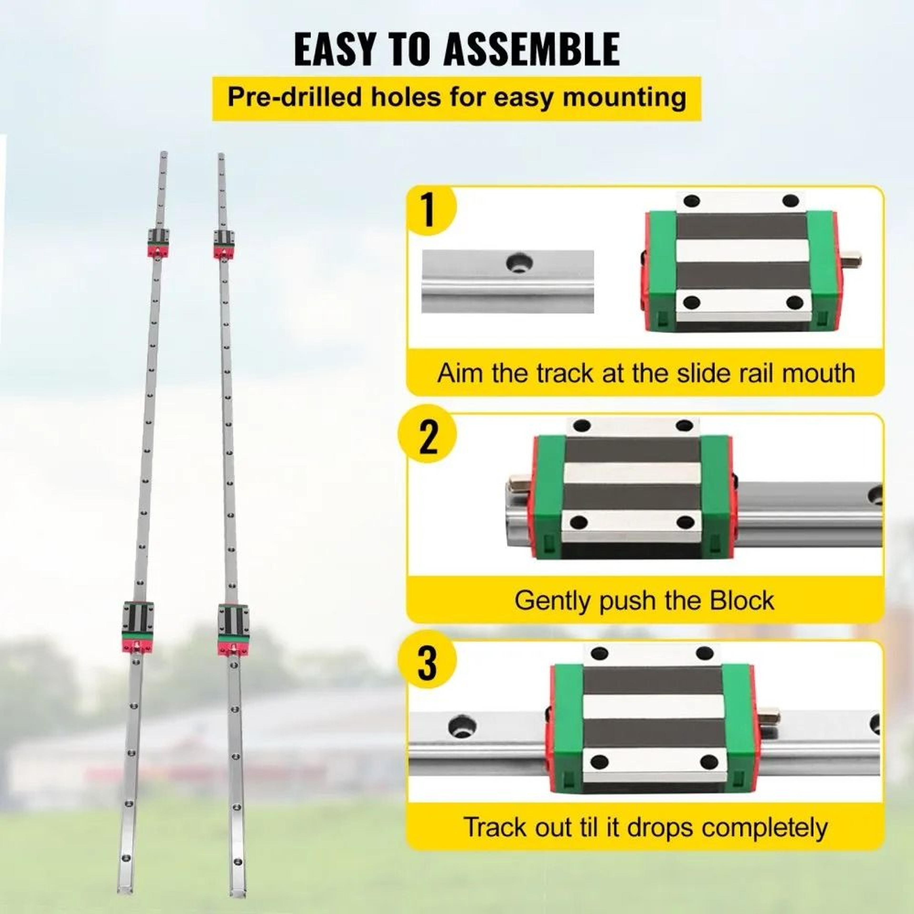 HSR15 1500mm Linear Guide Rail With 4 Bearing Blocks For CNC Precision Motion Systems 3