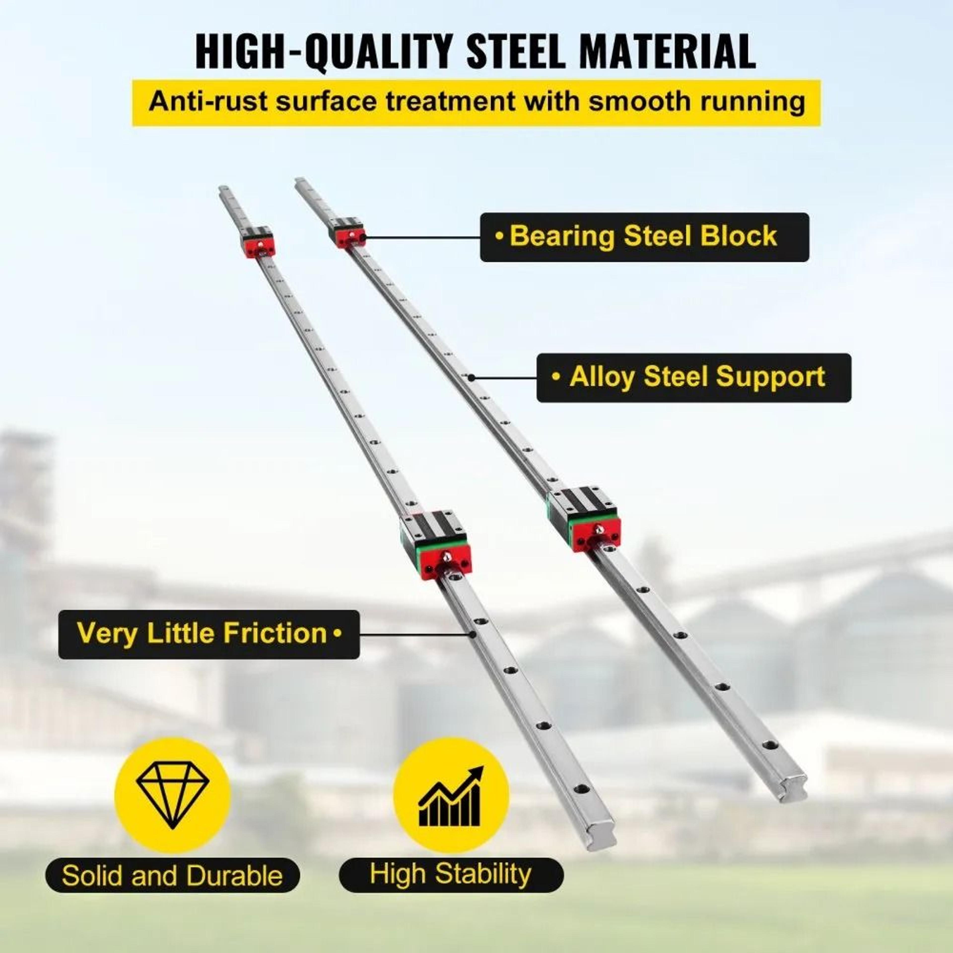 HSR15 1500mm Linear Guide Rail With 4 Bearing Blocks For CNC Precision Motion Systems 1