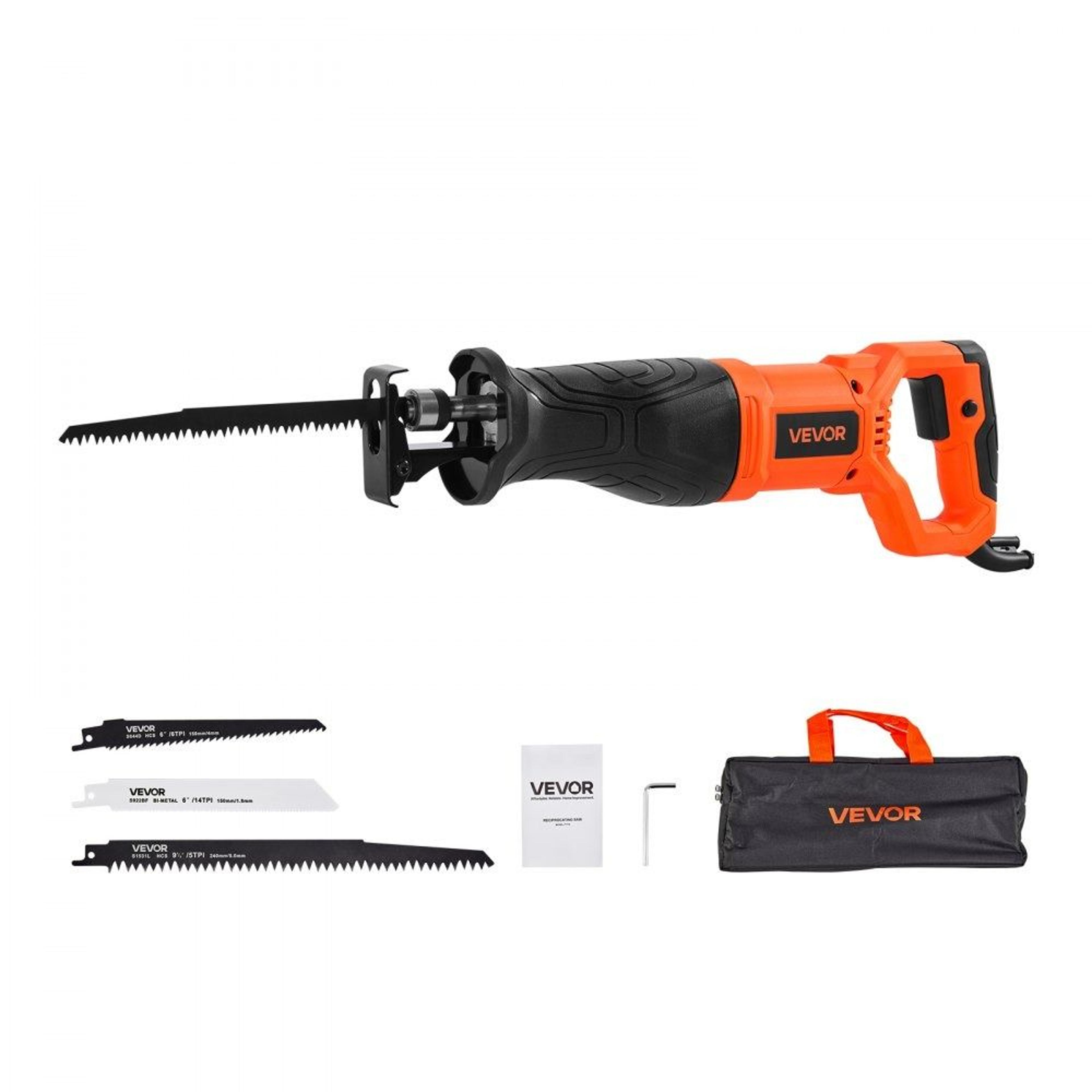 corded reciprocating saw 120v 7.5 amp electric saw kit with 8 blades for wood metal cutting