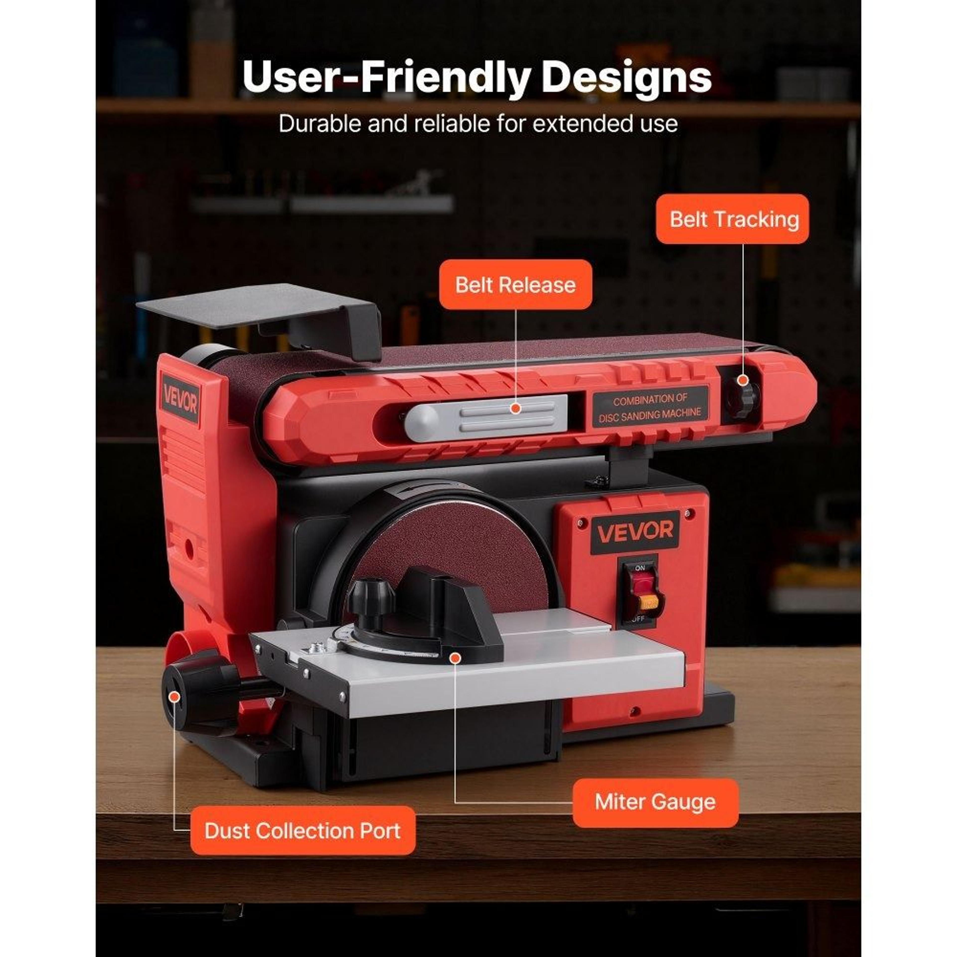 6 Inch Disc Sander And 4 X 36 Inch Belt Sander Combo For Woodworking DIY Projects 2