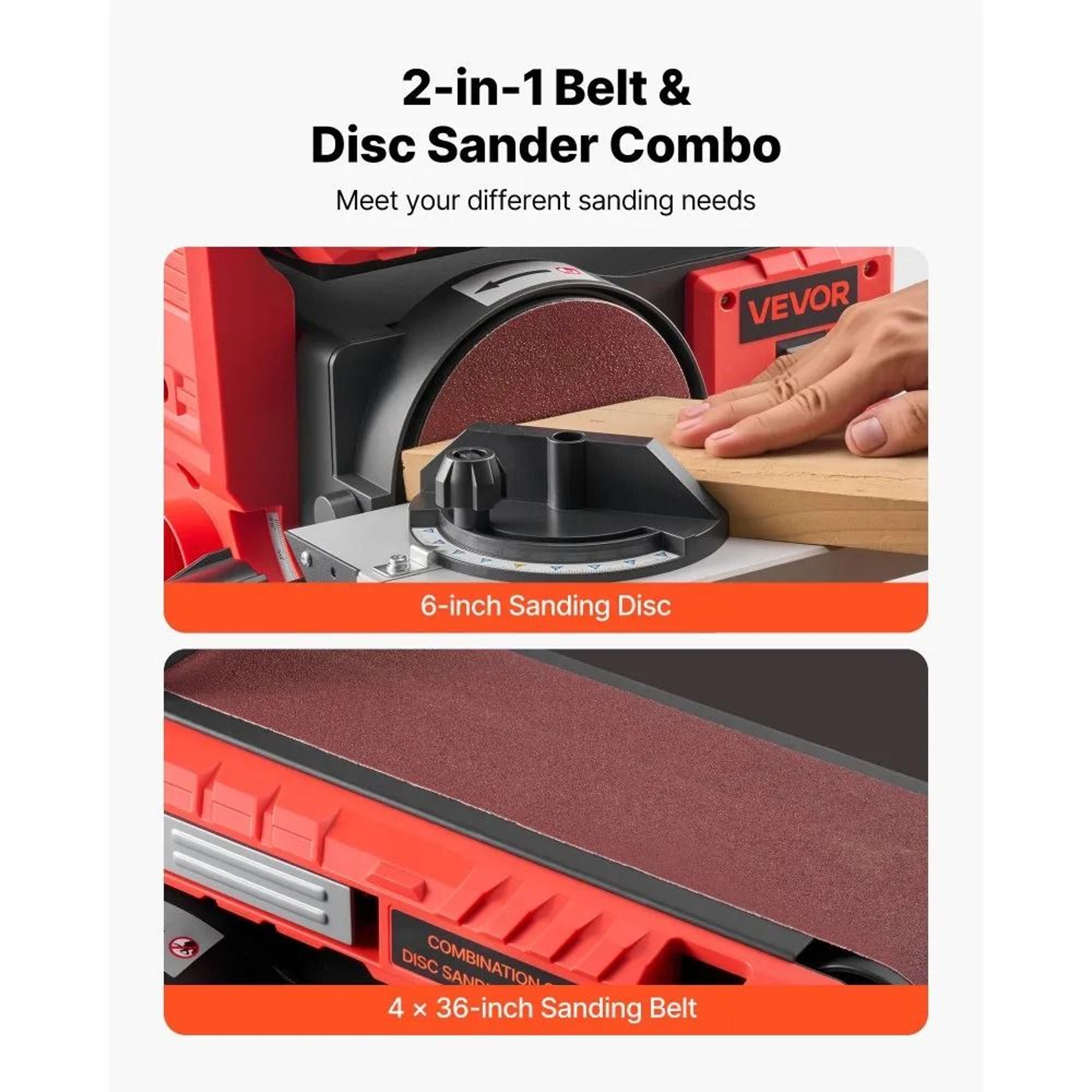 6 Inch Disc Sander And 4 X 36 Inch Belt Sander Combo For Woodworking DIY Projects 5