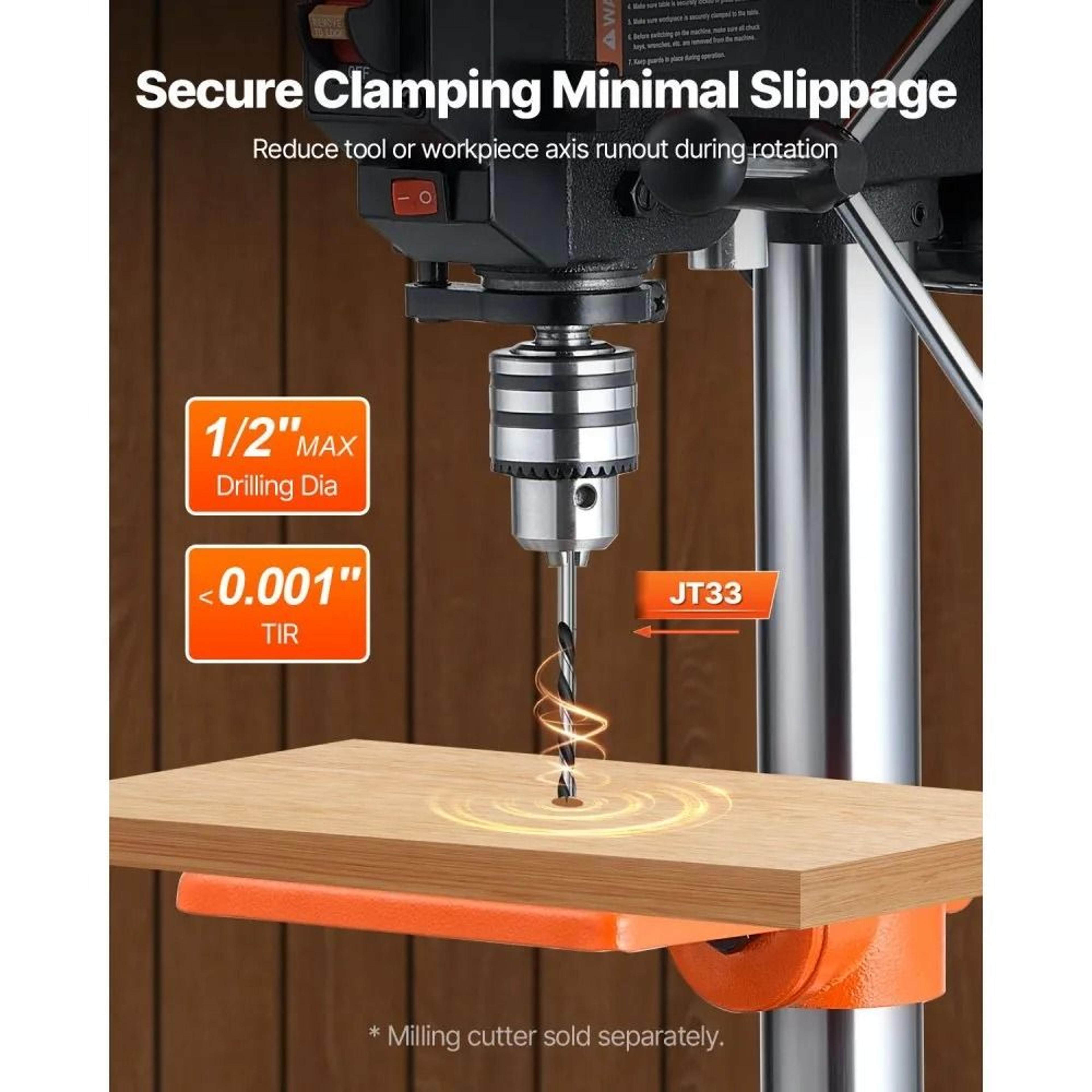 8 Inch Benchtop Drill Press With Adjustable Speed And LED Work Light 3