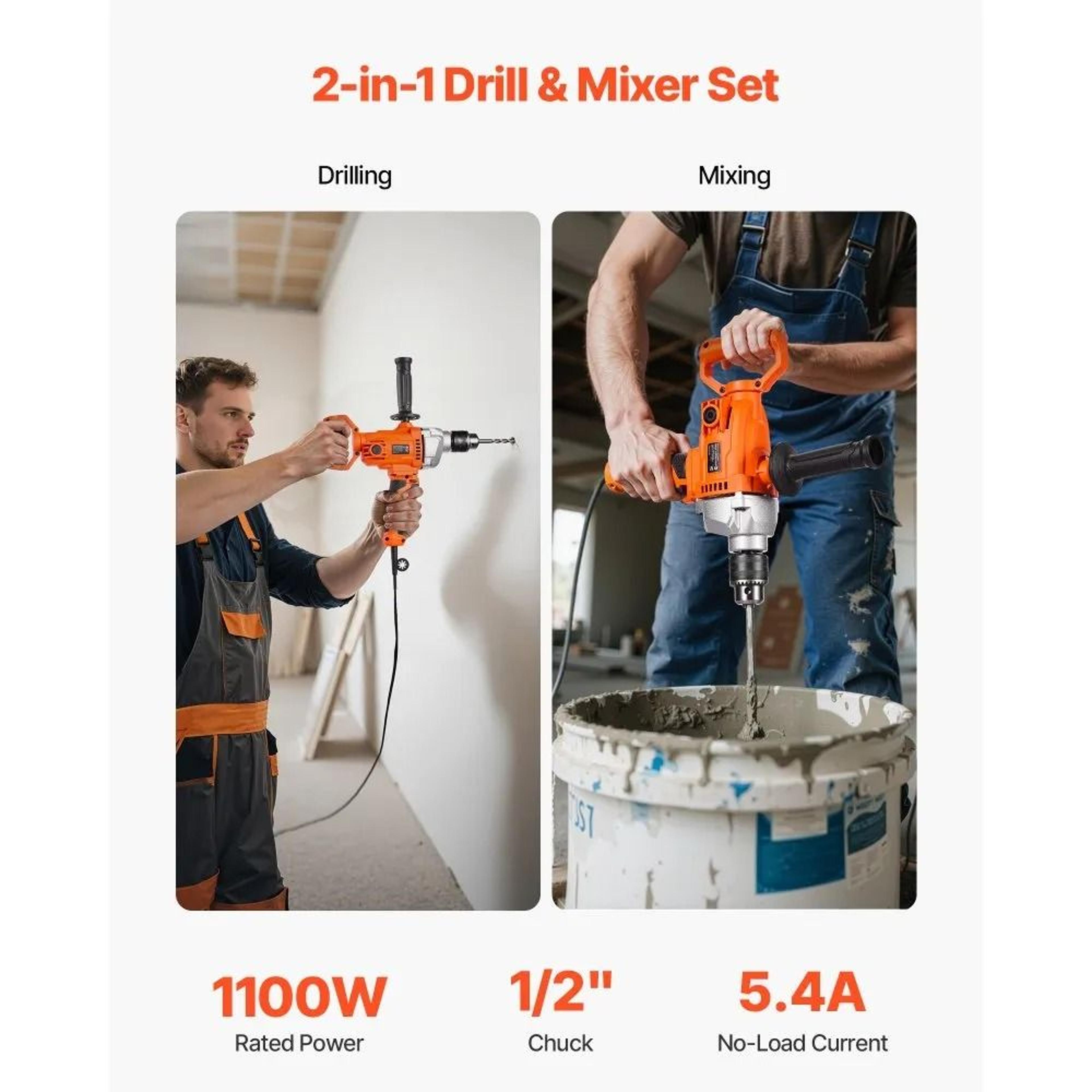 1100W Electric Drill Mixer For Paint Cement Mixing And Drilling 3