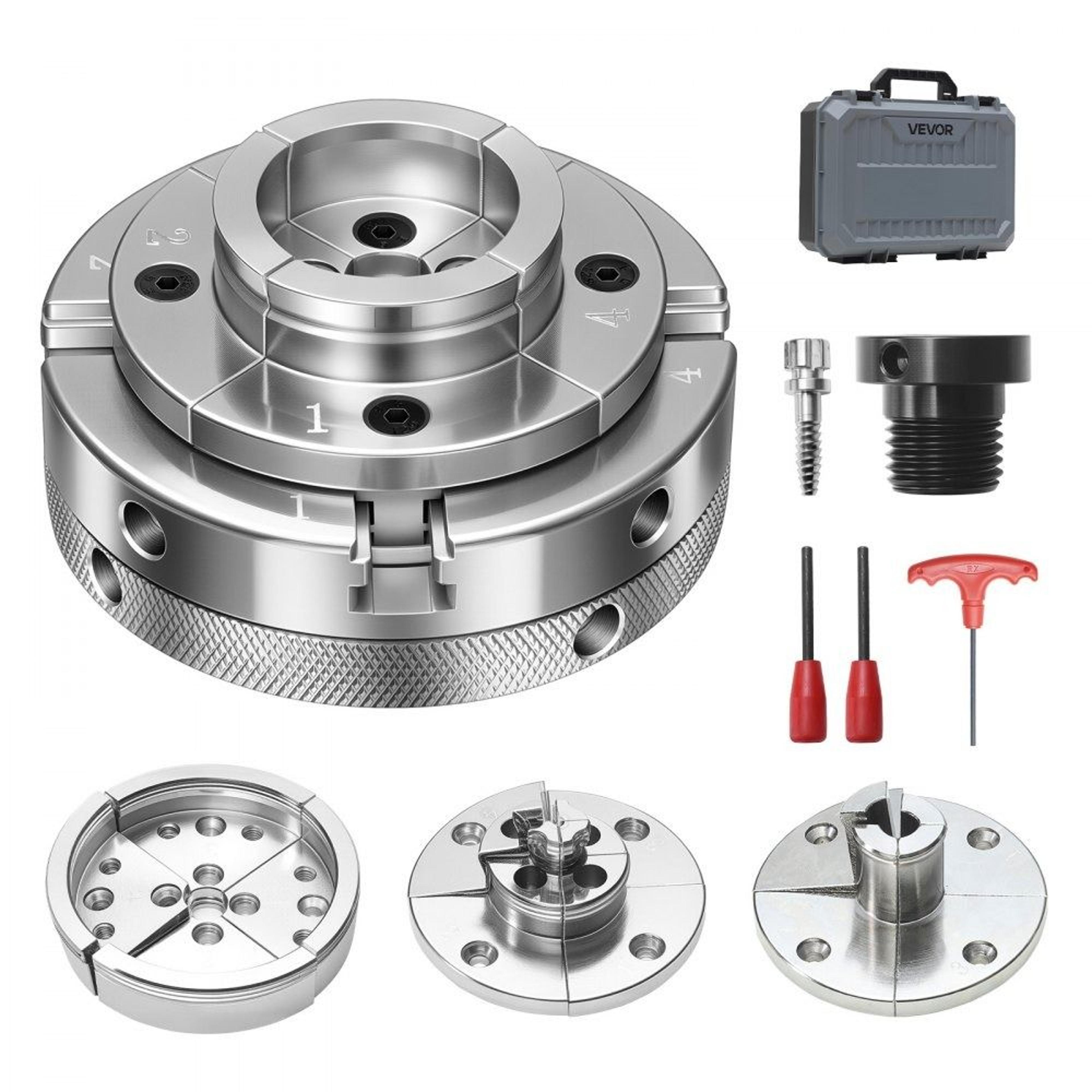 4 inch wood lathe chuck self centering 4 jaw wood turning chuck set with adapter and jaws
