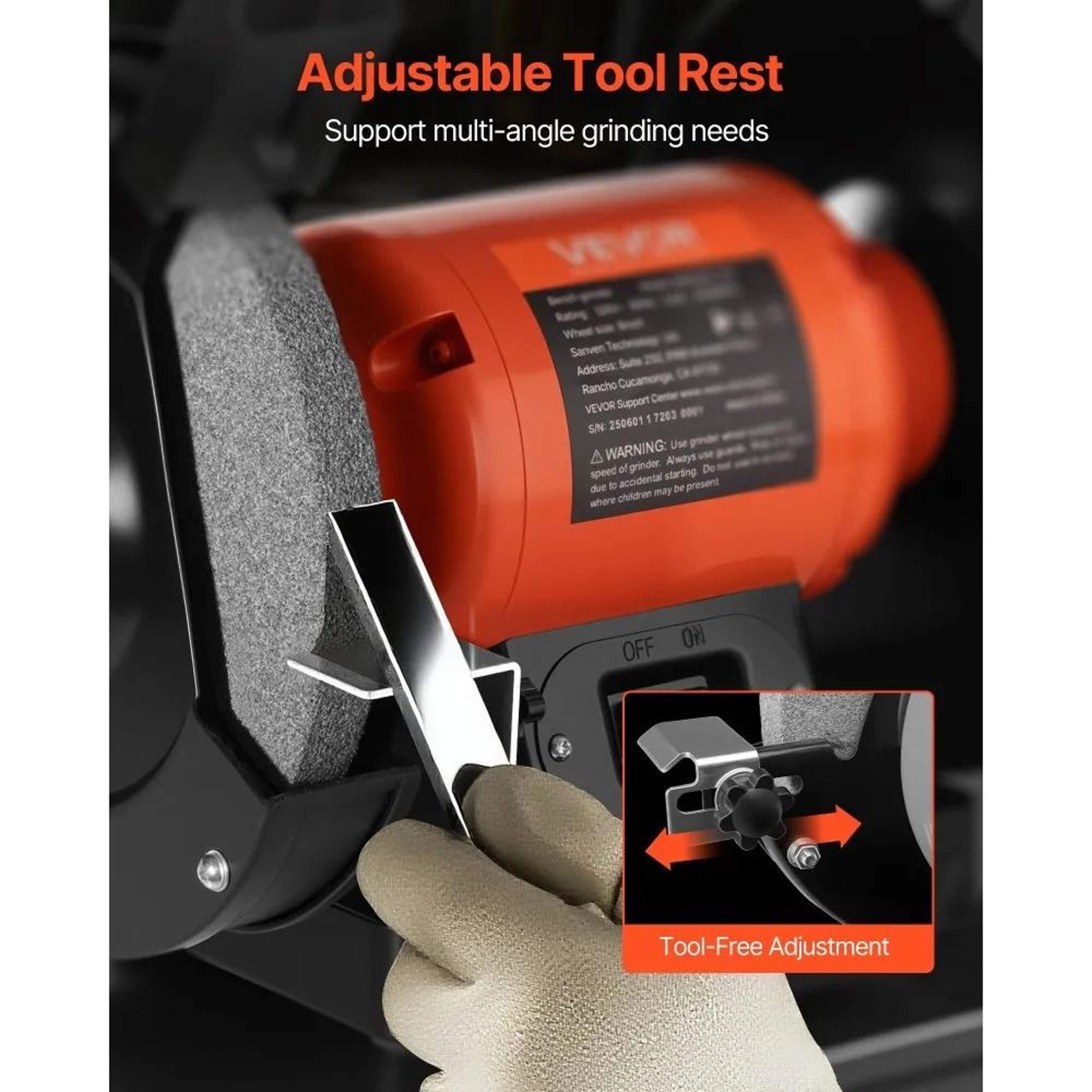 6 Inch Bench Grinder 450W High Speed Tool For Sharpening And Grinding 3