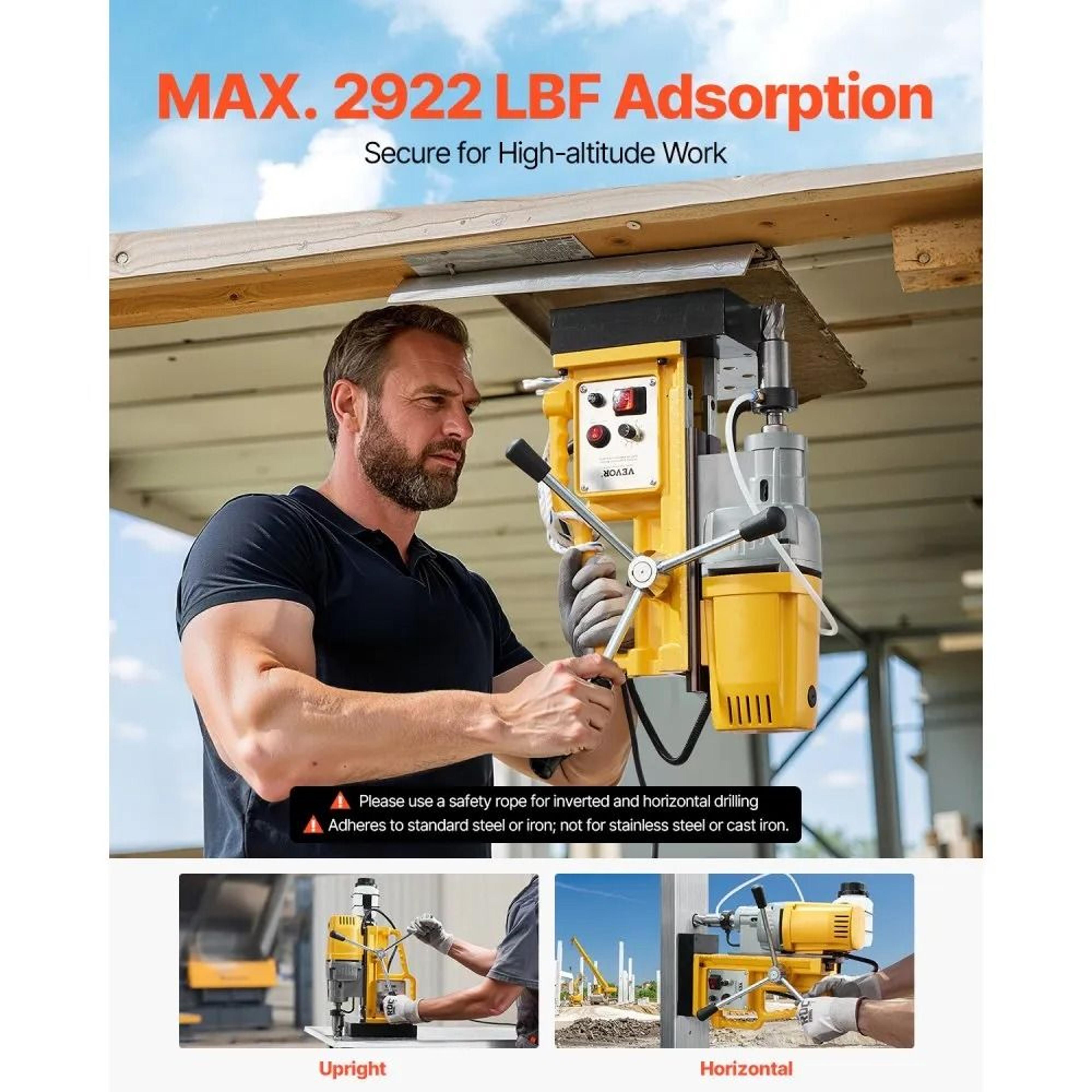 1400W Magnetic Drill Press With 2 Inch Coring Capacity Variable Speed 3
