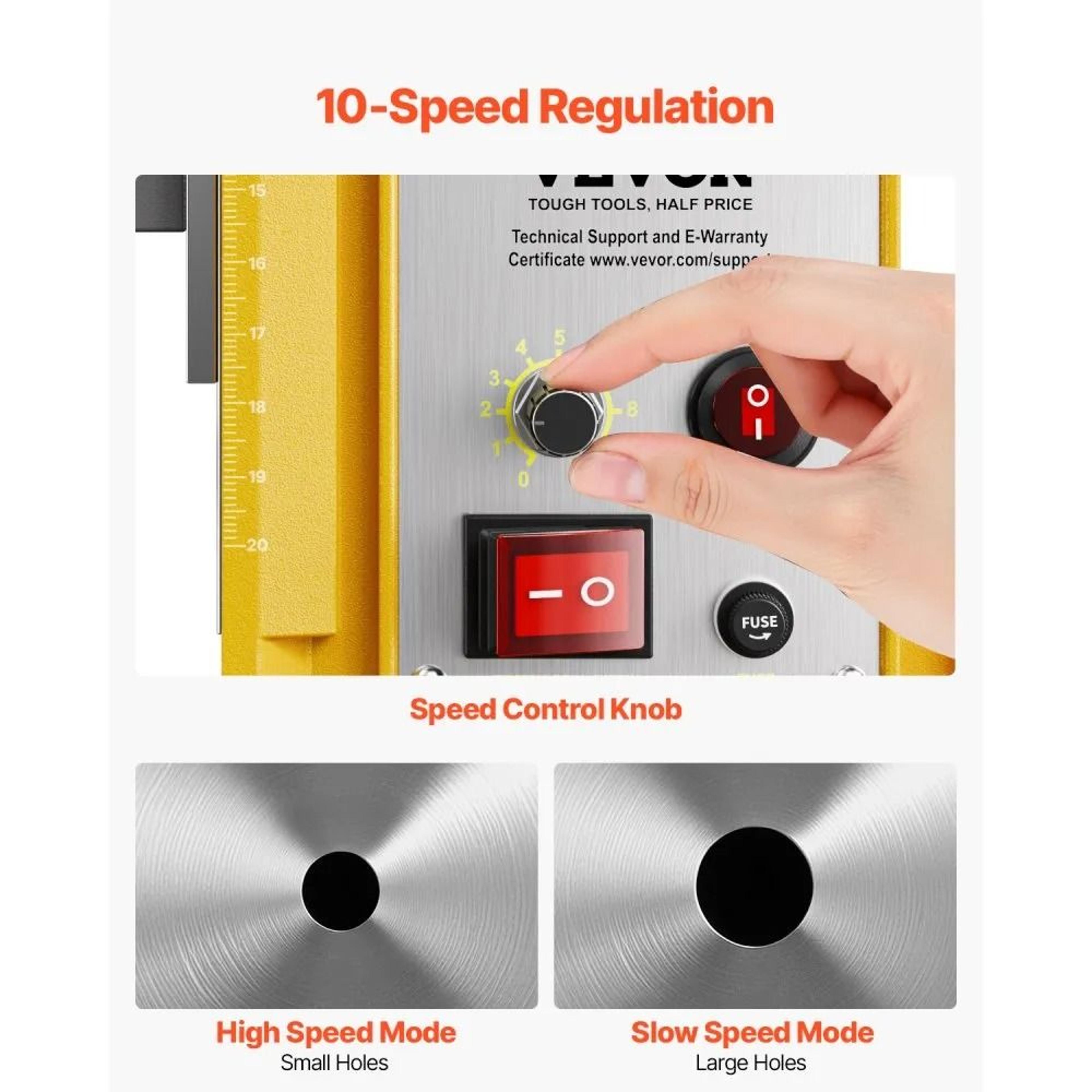 1400W Magnetic Drill Press With 2 Inch Coring Capacity Variable Speed 4