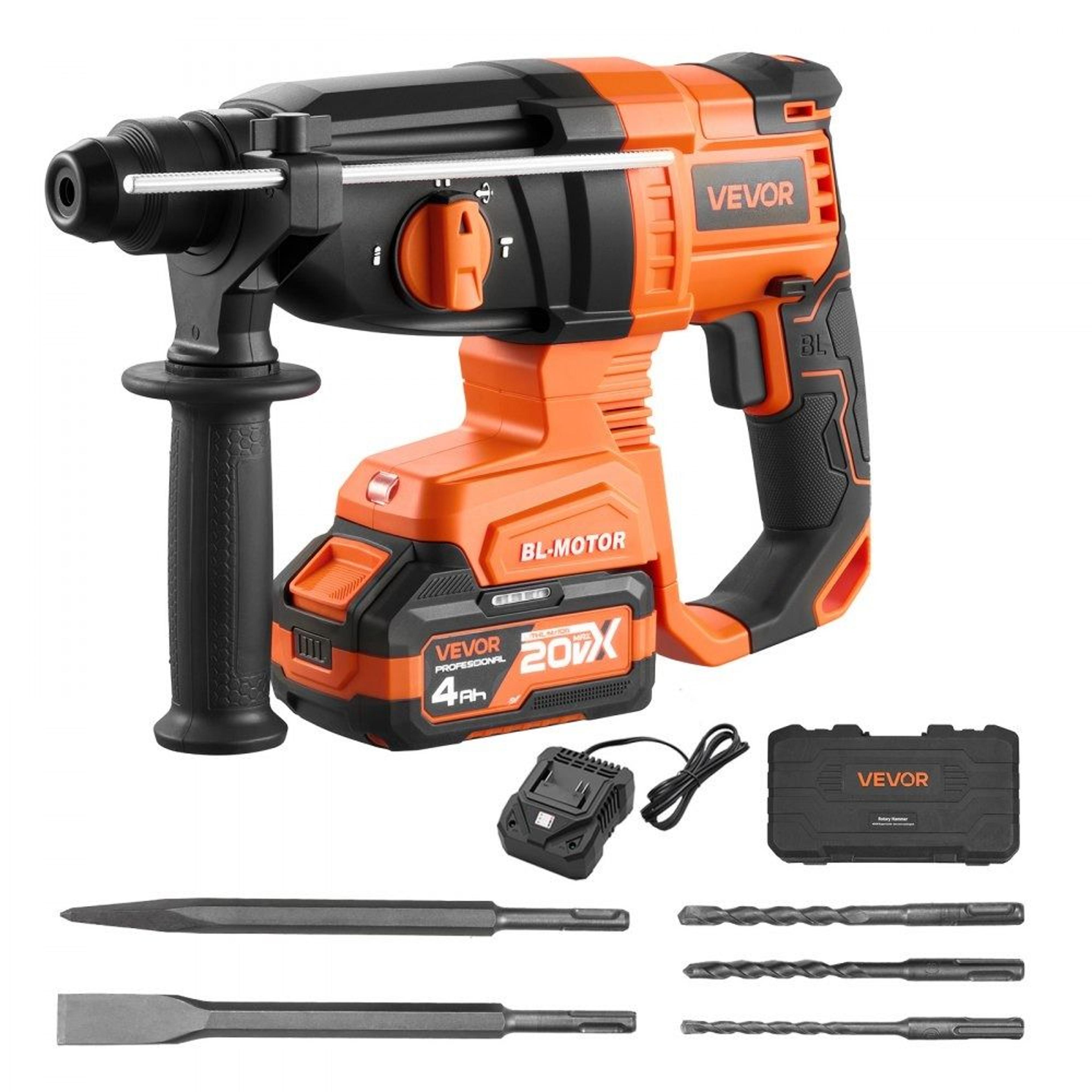 20v cordless sds plus rotary hammer drill brushless concrete tool kit